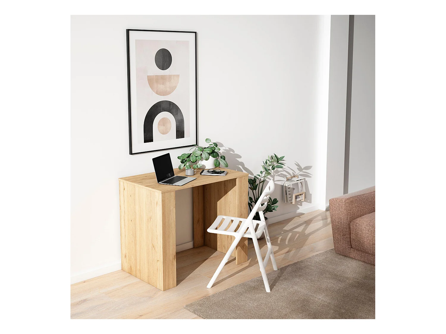 Mesa Consola Extensível, 140x90x77cm, Para 6 pessoas, Mesa de Jantar, Carvahlo e preto