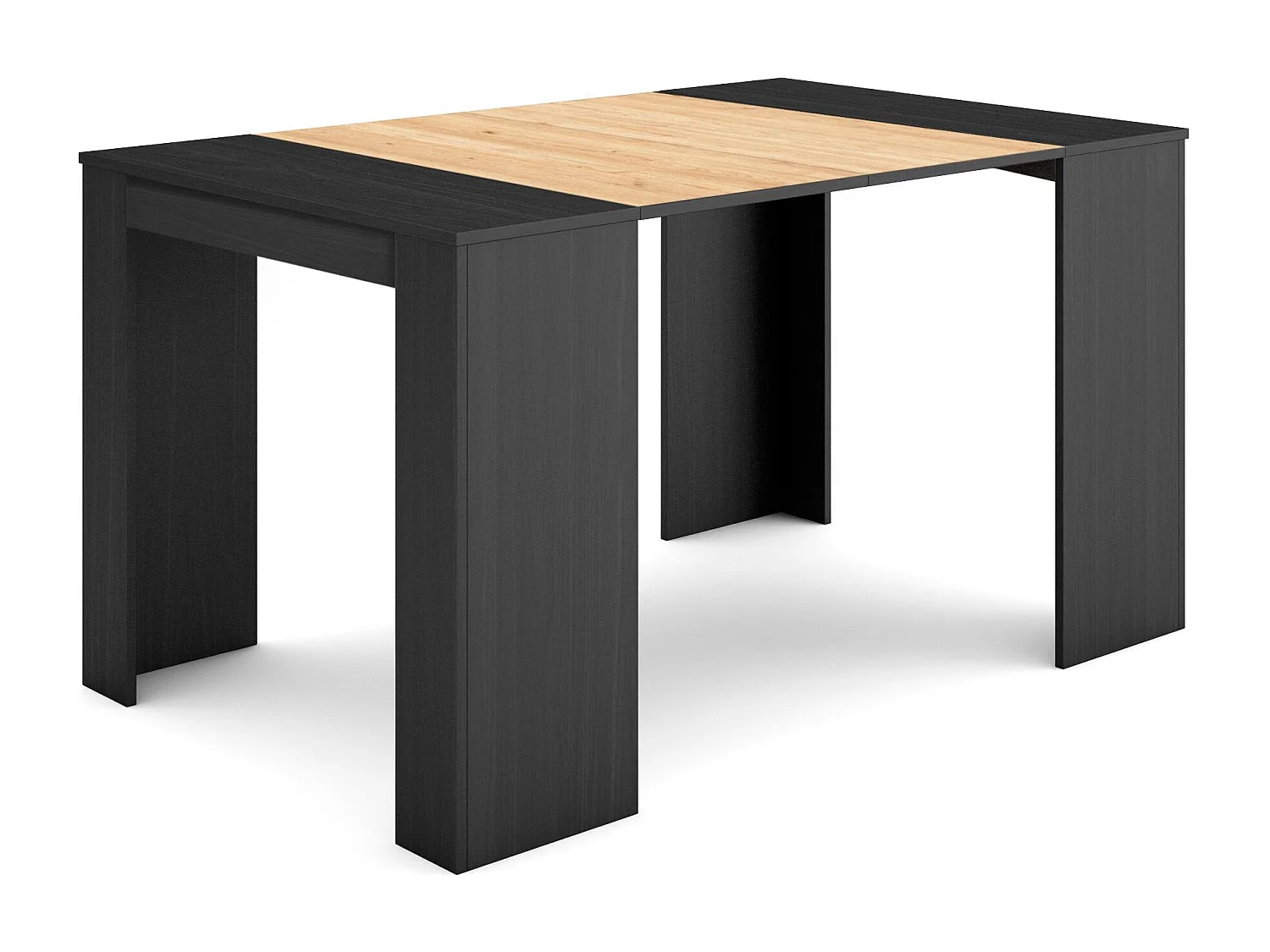 Ausziehbarertisch, 140x90x77cm, Für 6 Gäste, Esszimmertische, Schwarz Eiche