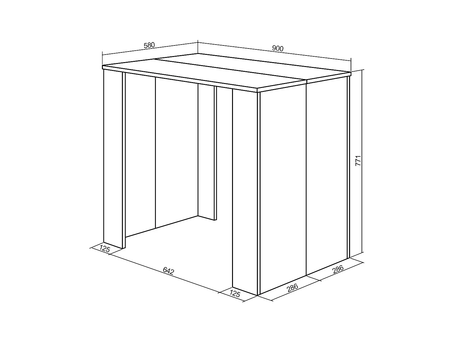 Consolle allungabile, 140x90x77cm, Per 6 persone,  Tavolo da pranzo, Nero e rovere