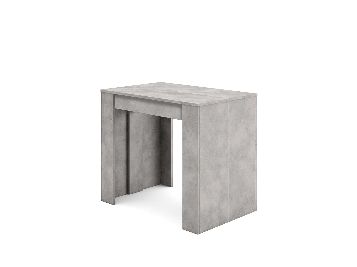 Table console extensible, 222x90x77cm, Pour 10 personnes, Table à Manger, Ciment