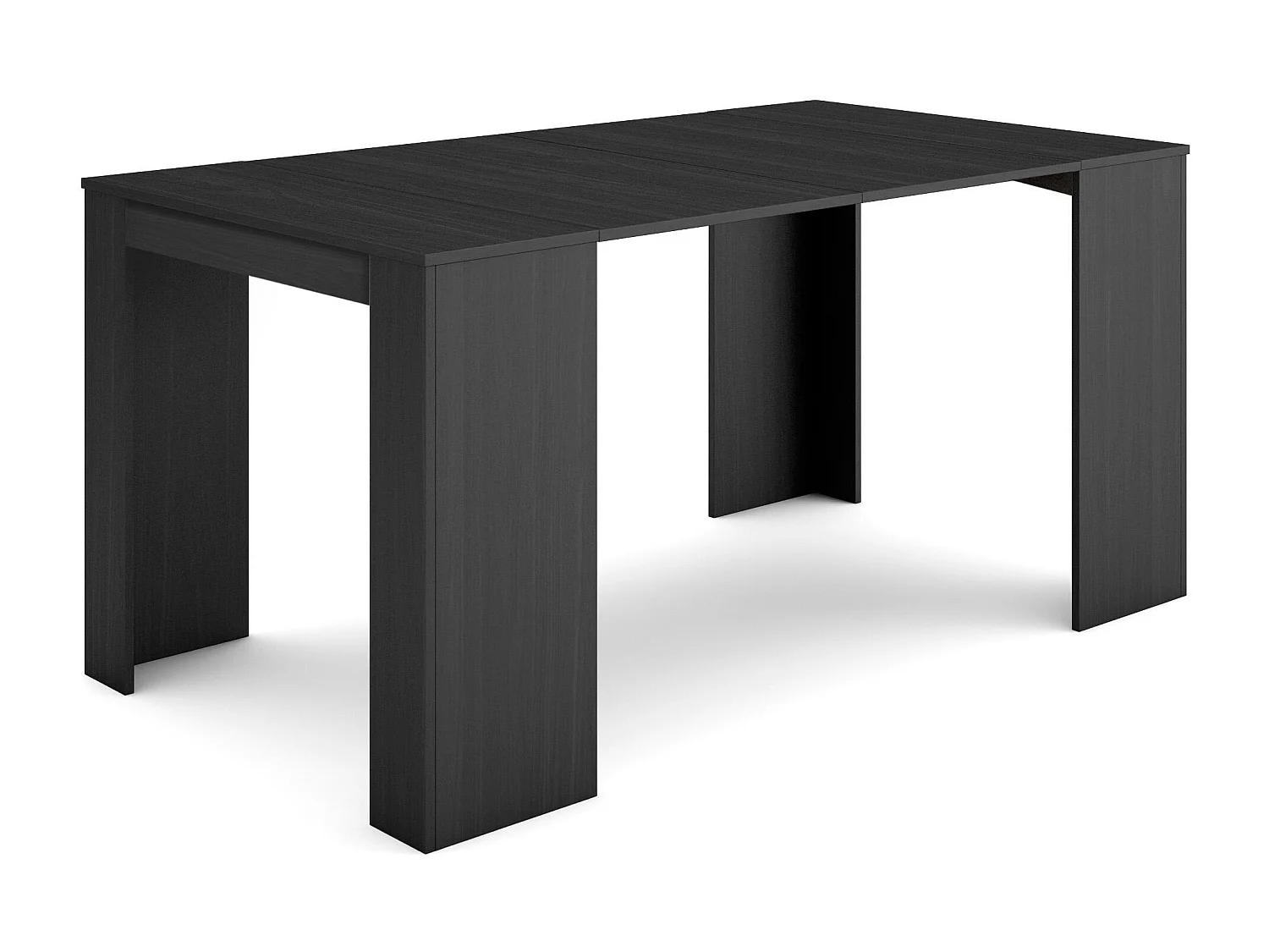 Table console extensible, 160x90x77cm, Pour 8 personnes, Table à Manger, Noir