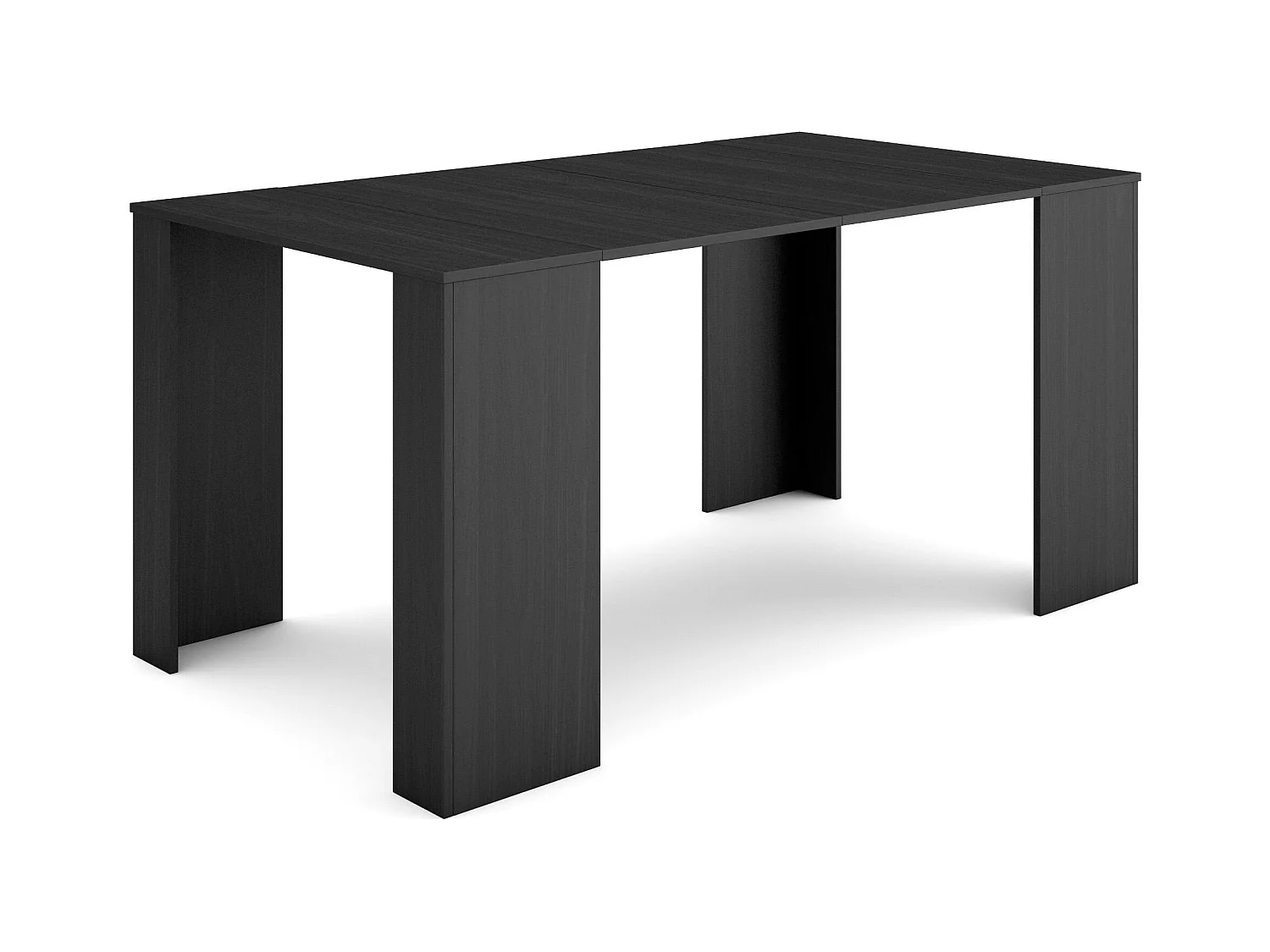 Table console extensible, 160x90x77cm, Pour 8 personnes, Table à Manger, Noir