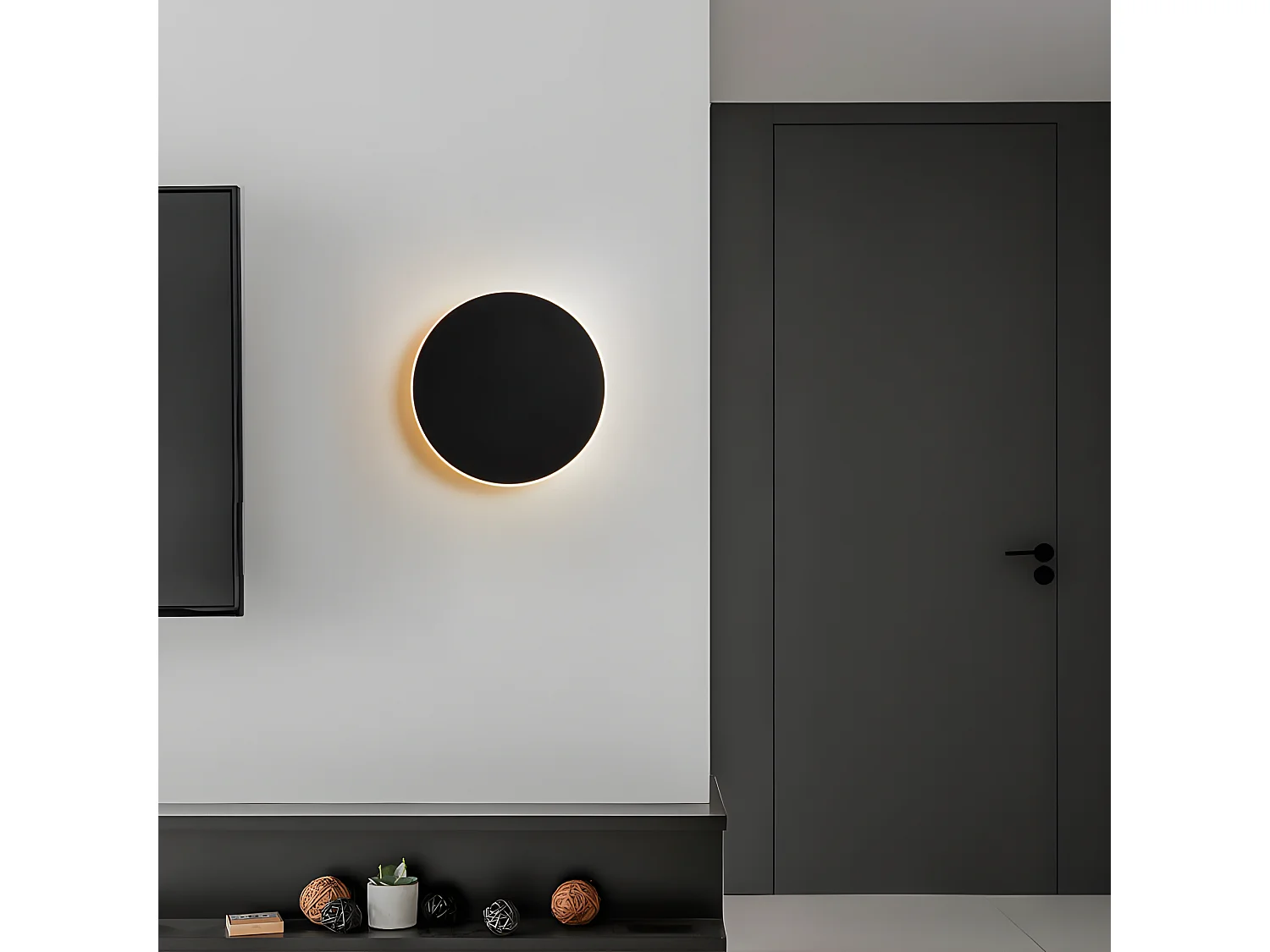 Applique murale led interrupteur tactile éclairage intérieur, 20*20*3.5cm, lumière blanc