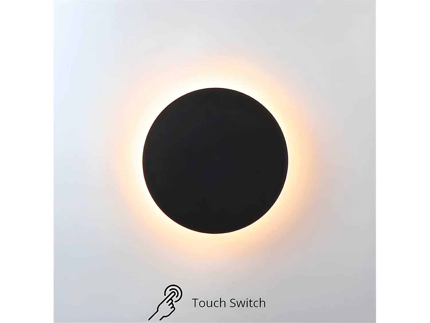 Applique murale led interrupteur tactile éclairage intérieur, 20*20*3.5cm, lumière blanc