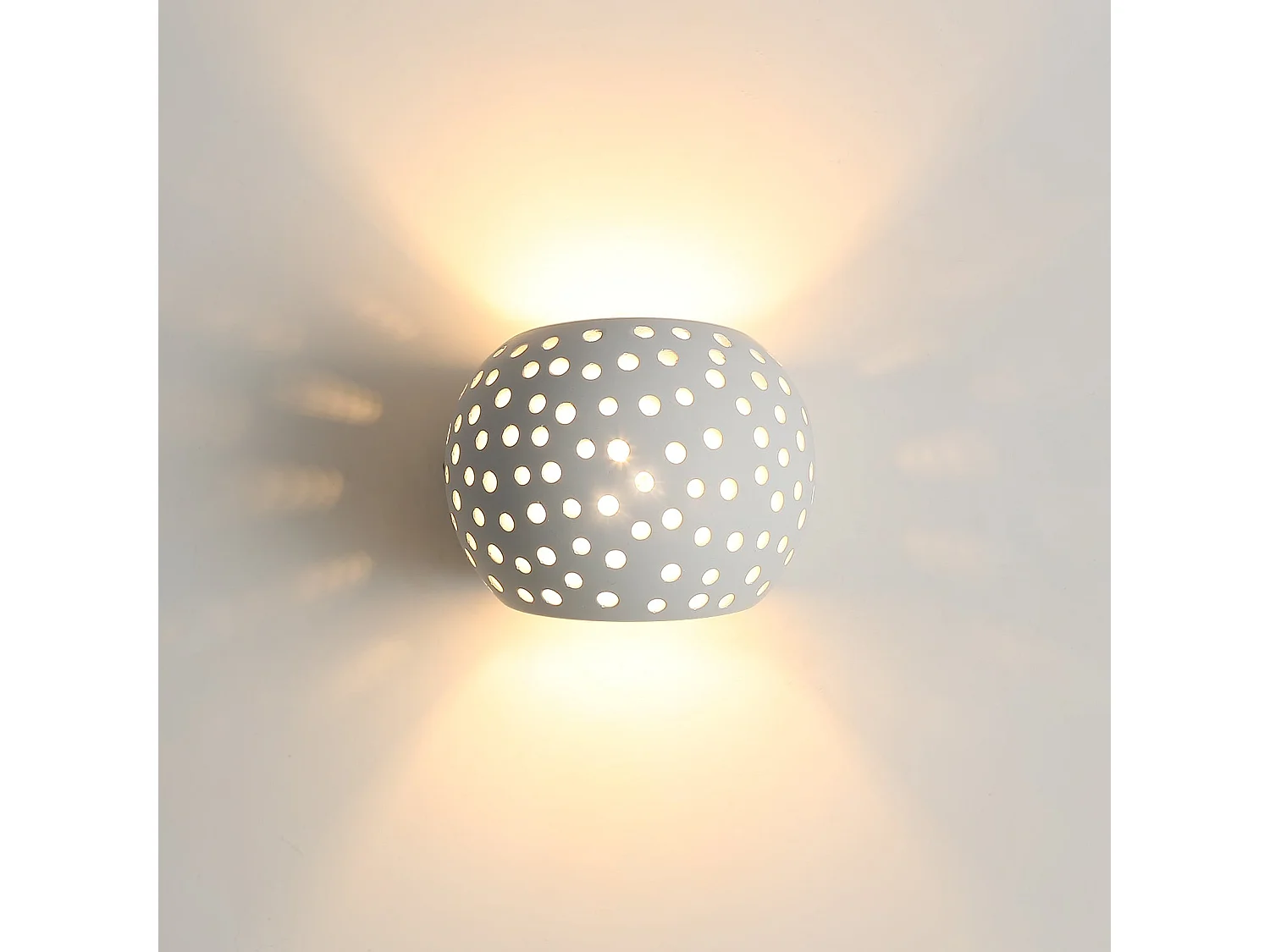 Applique murale moderne, 10*10*12cm, blanche en plâtre 5w, lumière chaud