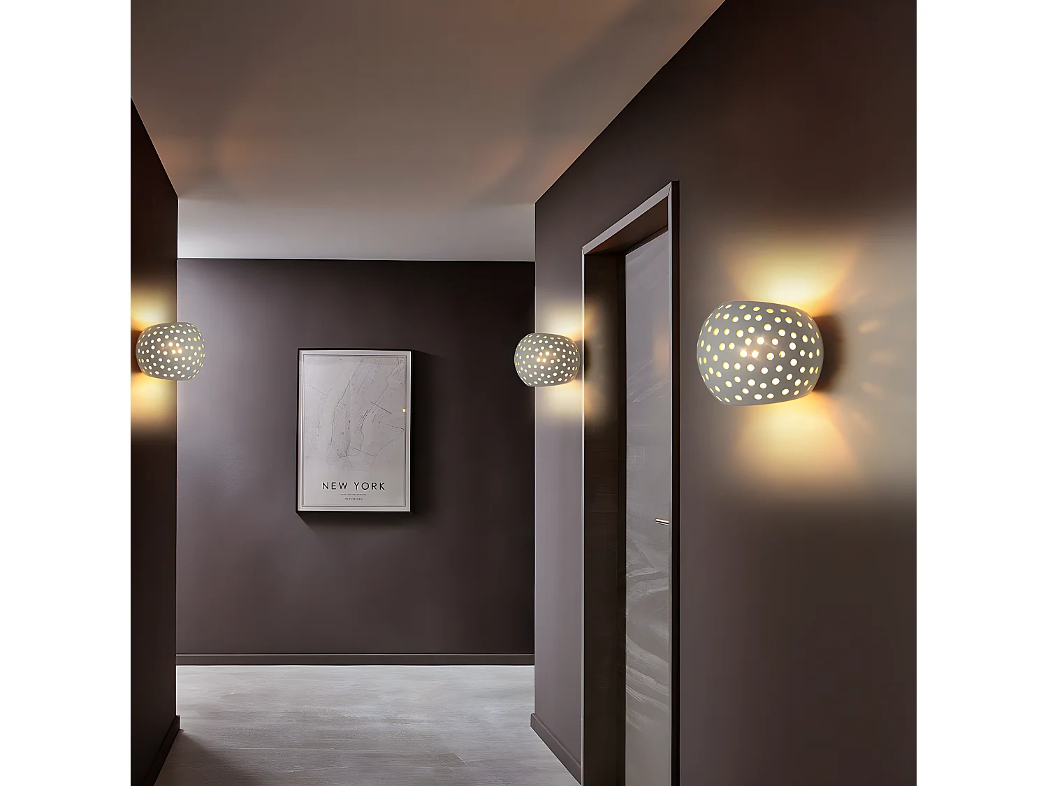 Applique murale moderne, 10*10*12cm, blanche en plâtre 5w, lumière chaud