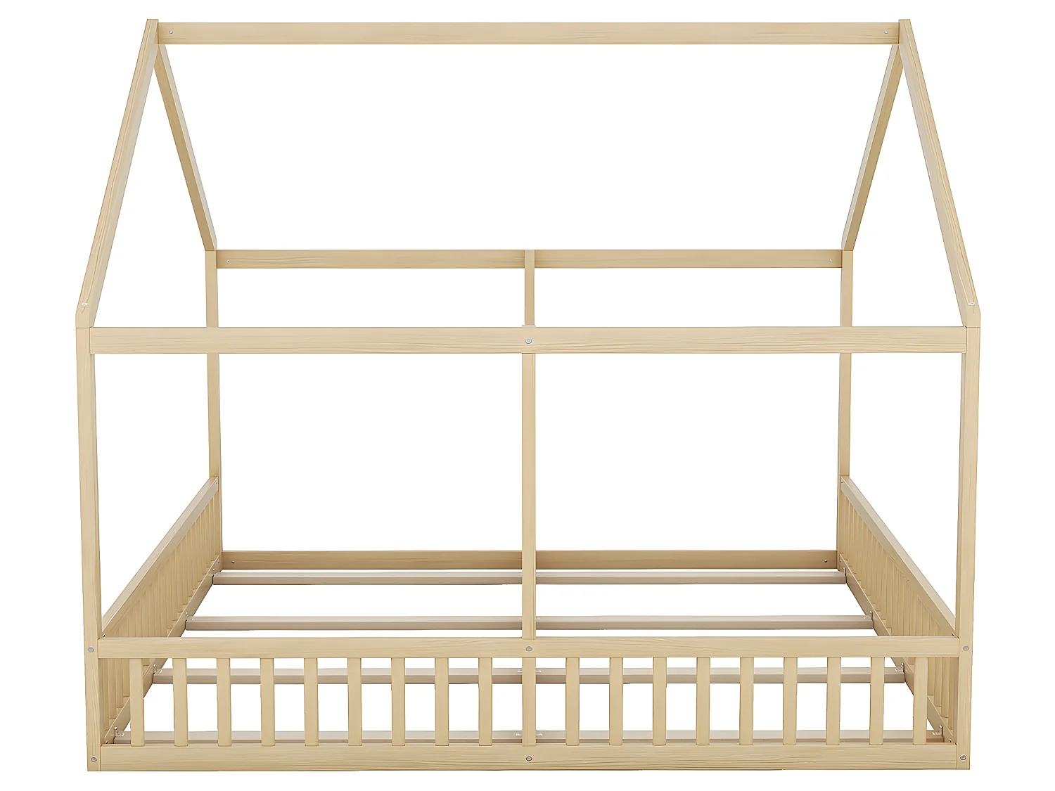 Lit cabane Lit 2 en 1 - 90 x 200 cm - Naturel - Sweiko