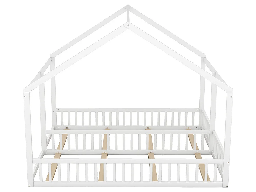 Lit cabane Lit 2 en 1 - 90 x 200 cm - Blanc - Sweiko