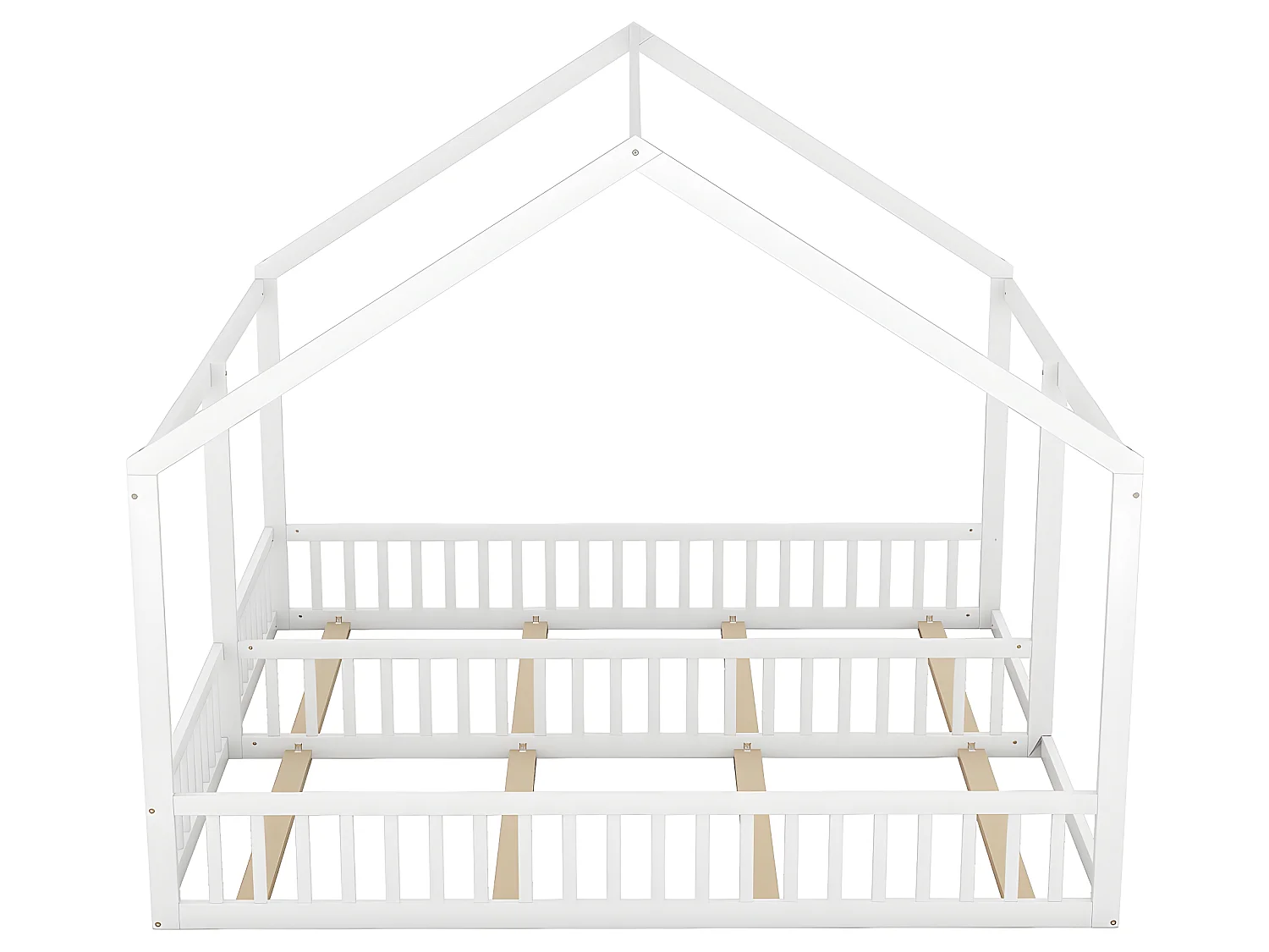 Lit cabane Lit 2 en 1 - 90 x 200 cm - Blanc - Sweiko