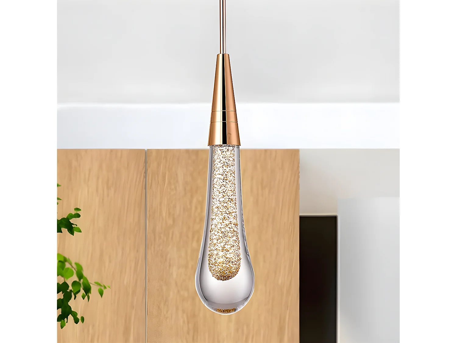Sospensione a LED di cristallo con moderno design nordico, oro, 37*6*6cm, 3W, luce calda