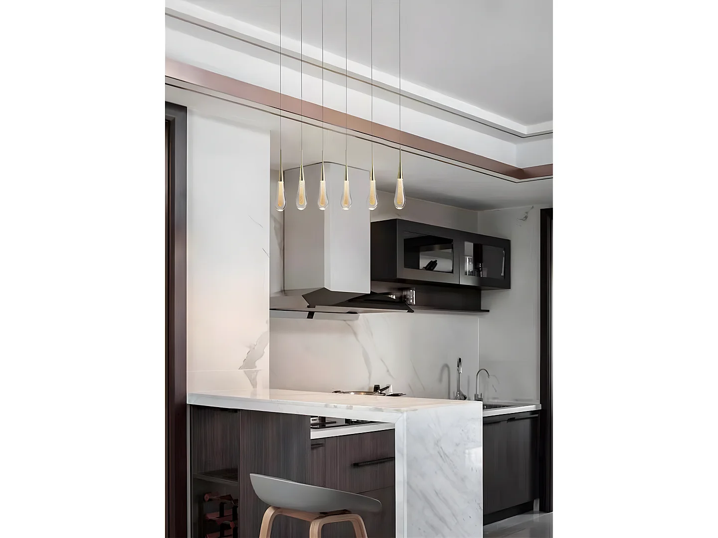 Sospensione a LED di cristallo con moderno design nordico, oro, 37*6*6cm, 3W, luce calda