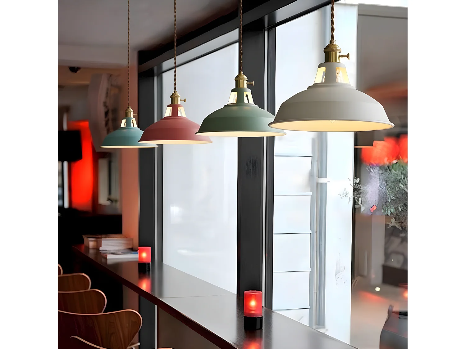 Suspension moderne métal lustre E27, 26.5*20cm, blanc, pour salon chambre, sans ampoules