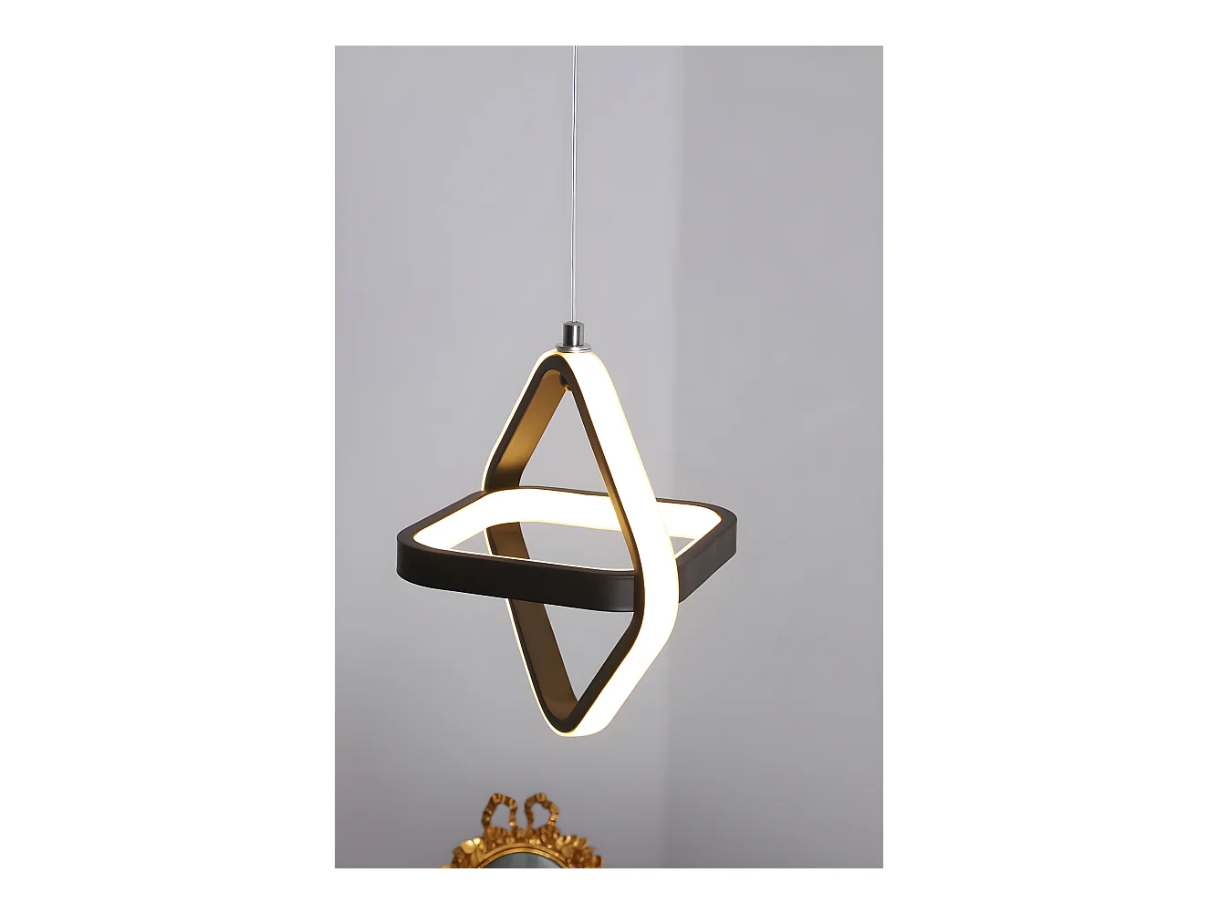 Moderner quadratischer LED-Hängeleuchter, schwarz, 23*23*23cm, 22W 3000K, aus Acryl