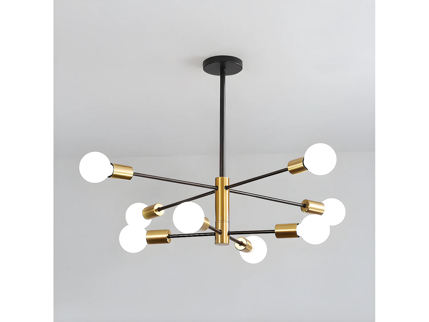 Suspension vintage lustre industriel rétro noir E27, 73*73*71, à angle réglable à 180 °, sans ampoule