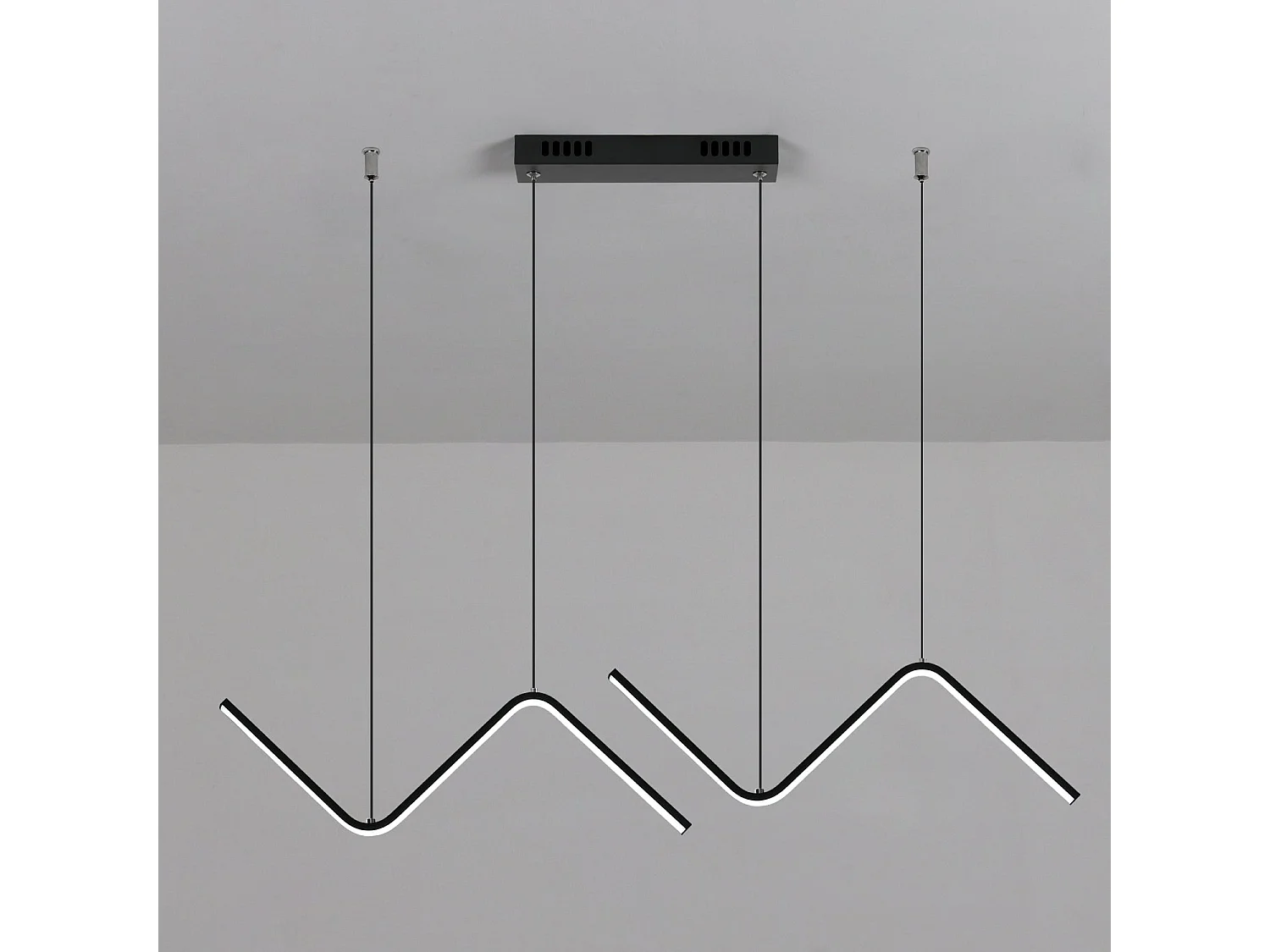 Lustre led moderne lampe, noir, 55*17cm, pour salon chambre salle à manger, lumière blanc