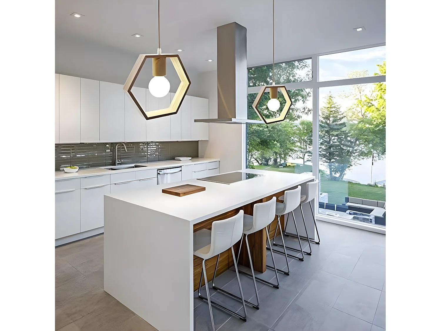 Industrieleuchten-Holzanhänger, 140 * 26 * 7 cm, aus Holz, ohne E27-Glühbirnen