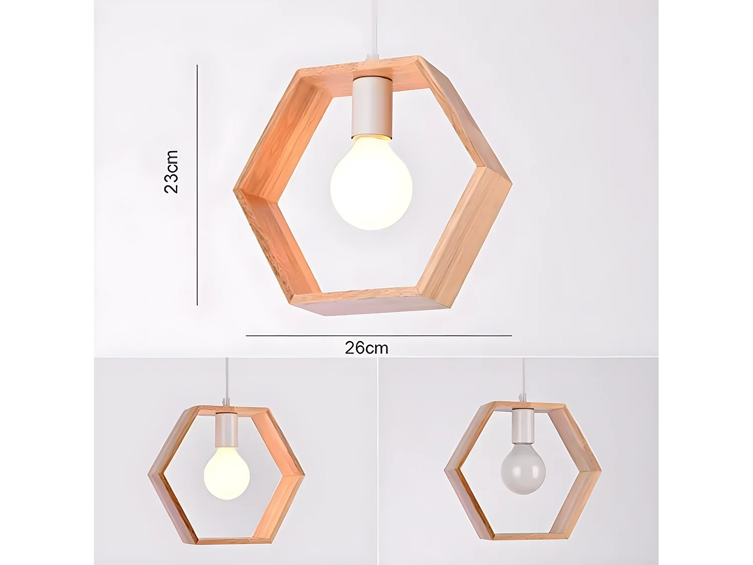 Industrieleuchten-Holzanhänger, 140 * 26 * 7 cm, aus Holz, ohne E27-Glühbirnen