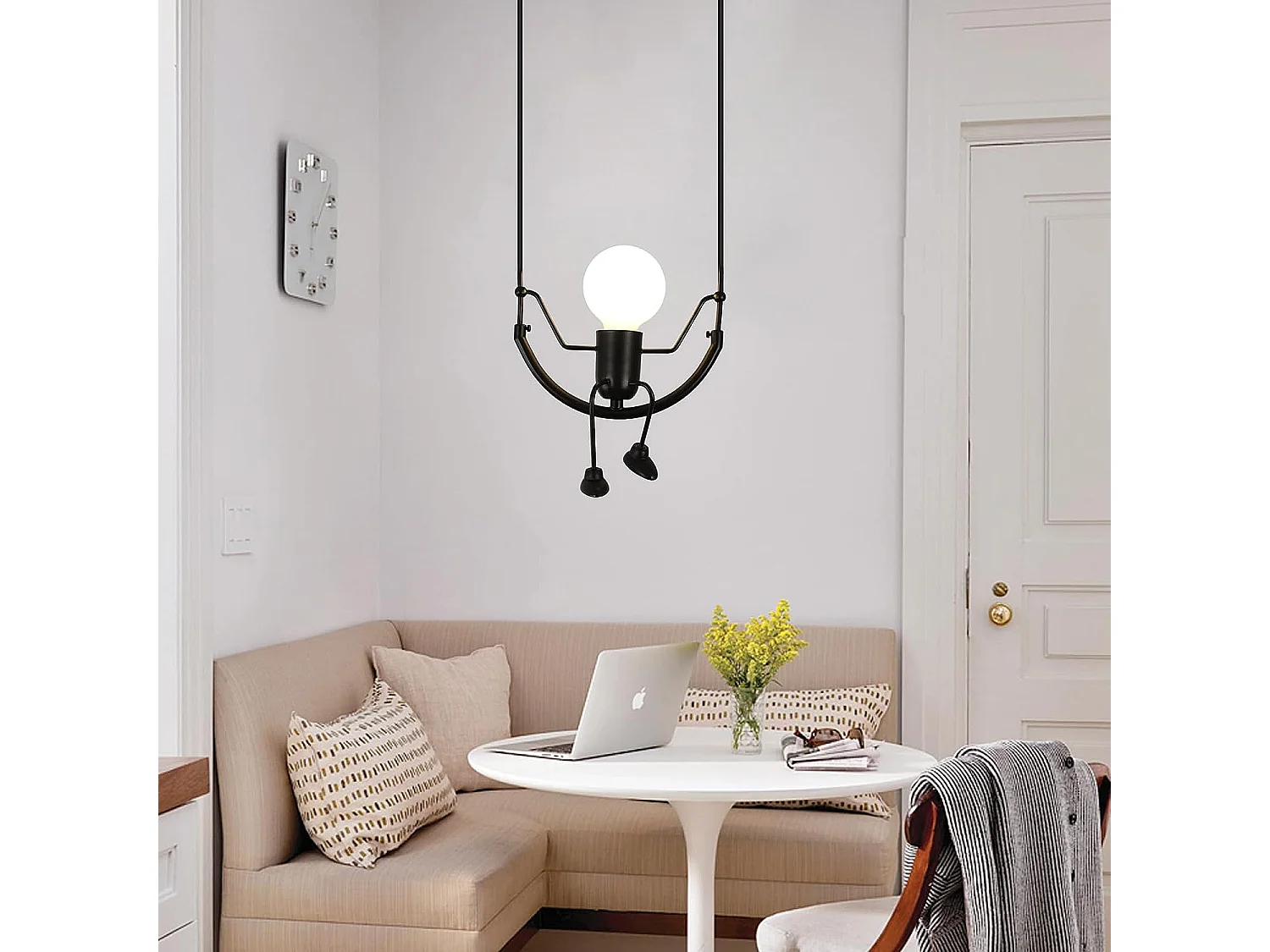 Suspension lustre intérieur E27 moderne/rétro humanoid, 20 * 20 * 100 CM, sans ampoules
