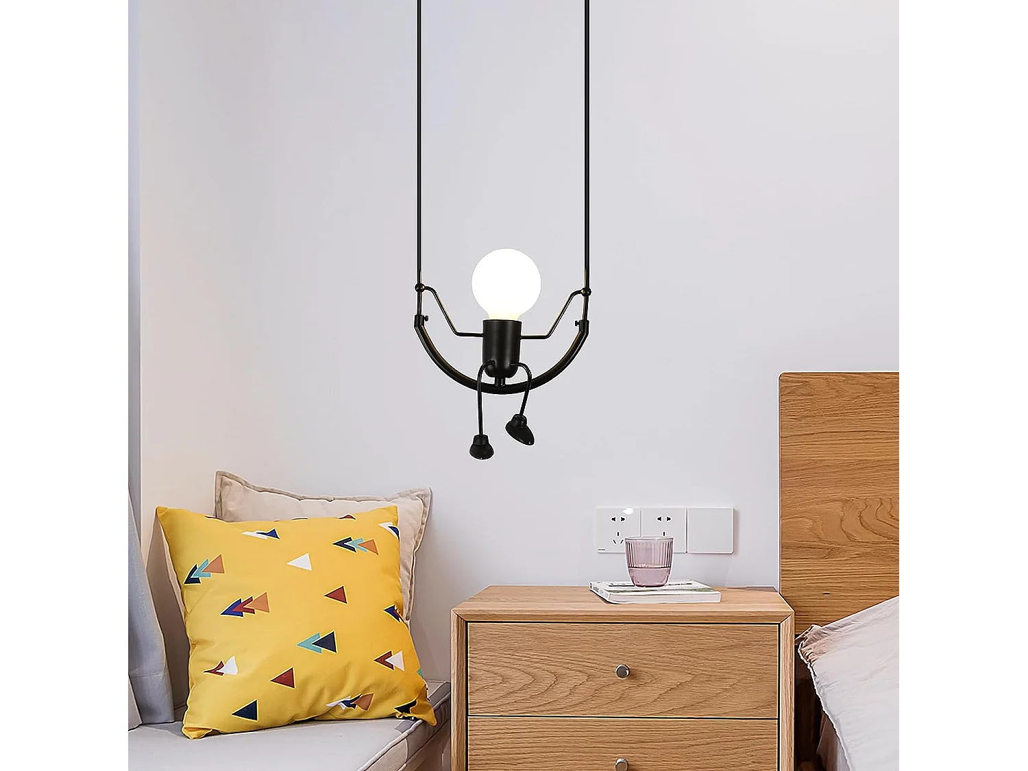 Suspension lustre intérieur E27 moderne/rétro humanoid, 20 * 20 * 100 CM, sans ampoules
