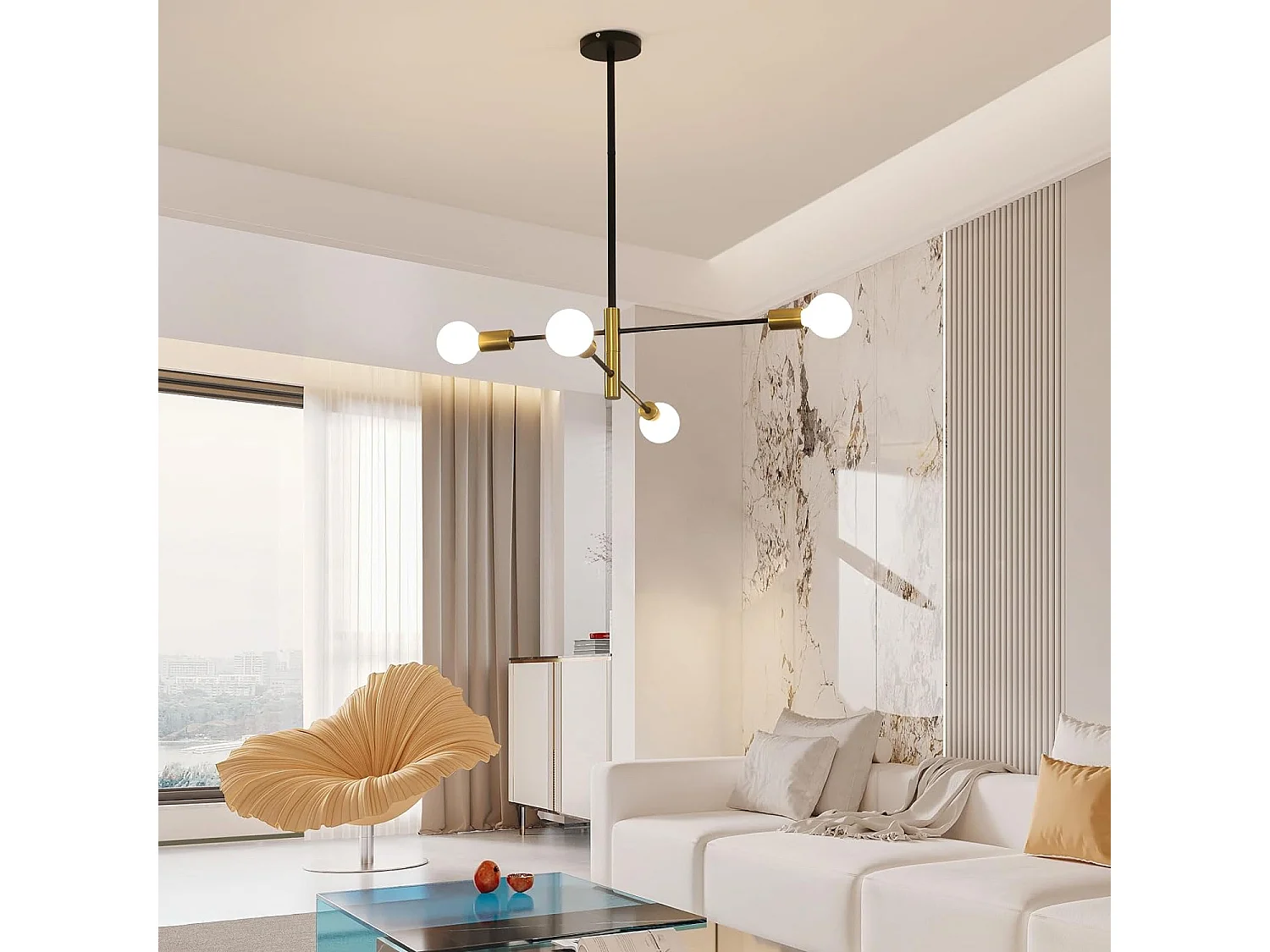 Suspension vintage lustre industriel rétro noir E27,  60 * 60 * 70cm, angle réglable à 180 °, sans ampoules