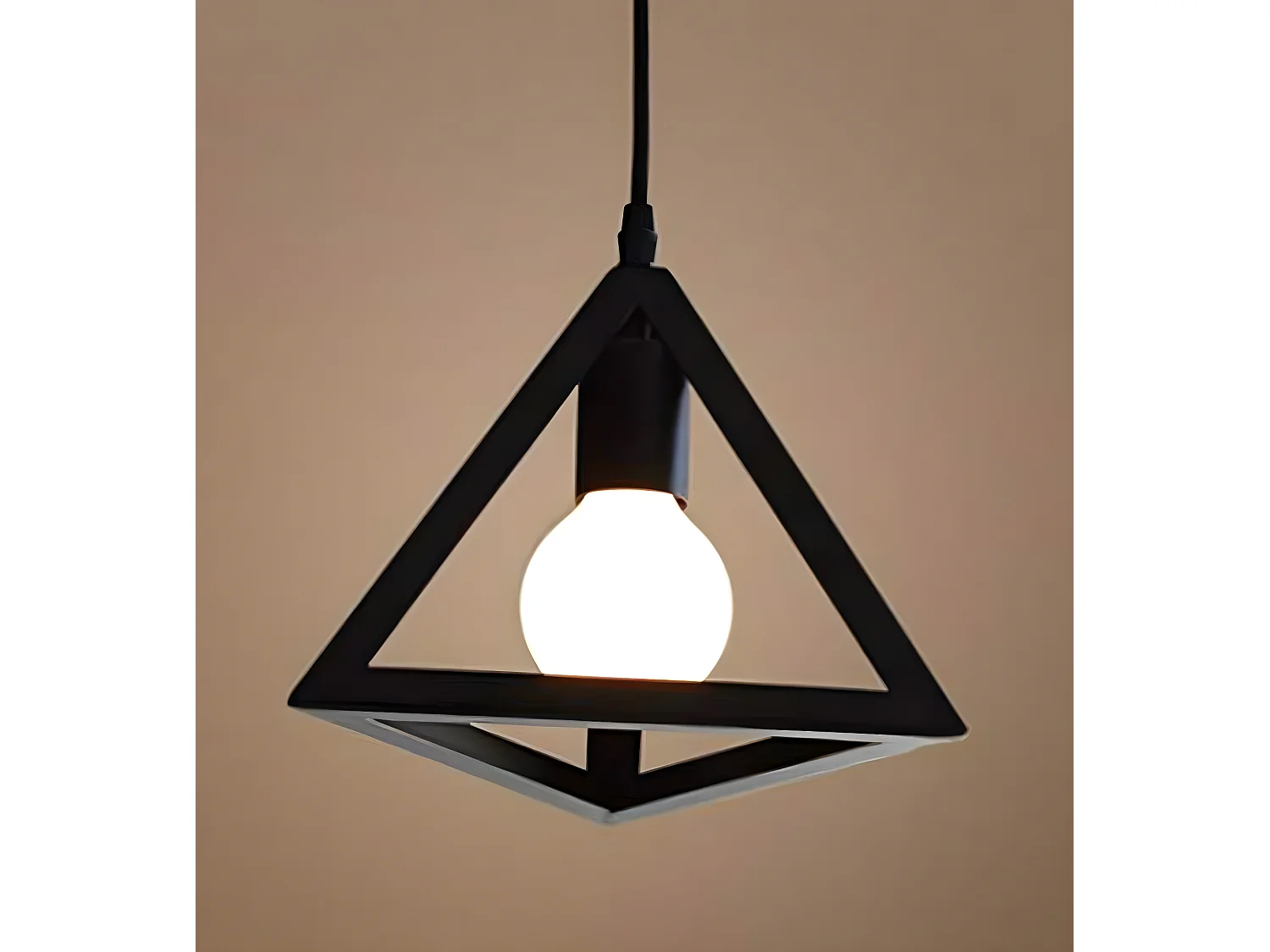 Suspension luminaire contemporain moderne, noir, 25*25*22cm, en metal