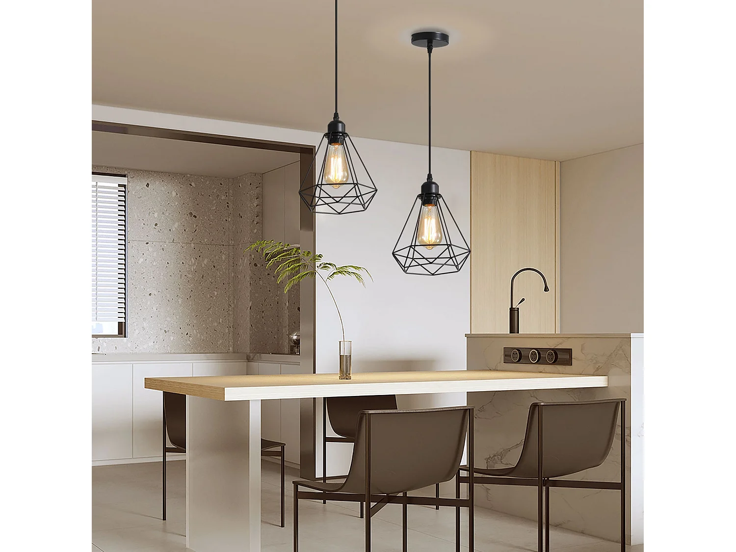 Suspension luminaire E27 industriel, noir, 20 * 25 * 125cm, maximale 60w, sans ampoules