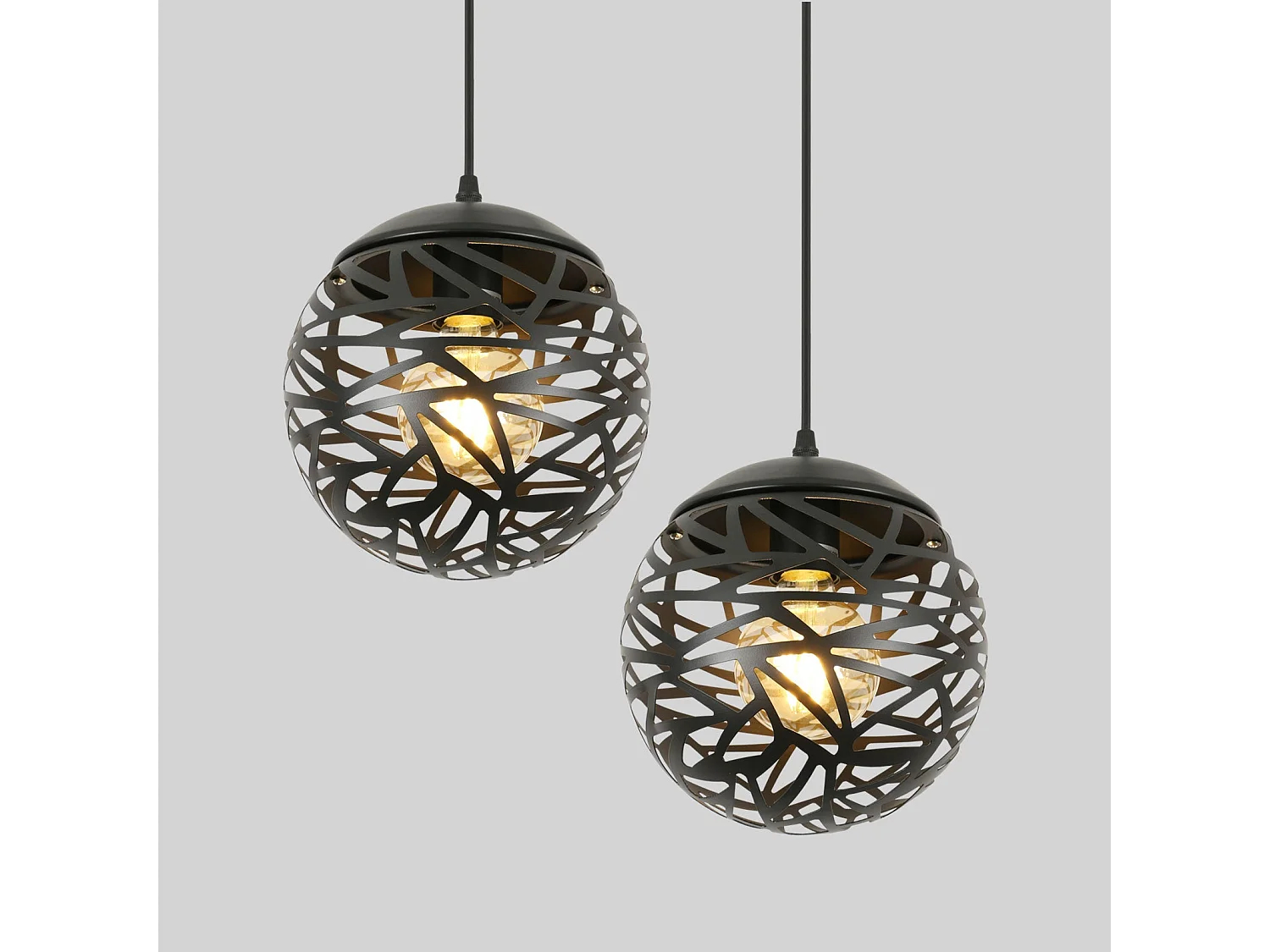 Suspension ajourée simple lustre, 20*20*140cm, en fer pour salle à manger, sans ampoules E27