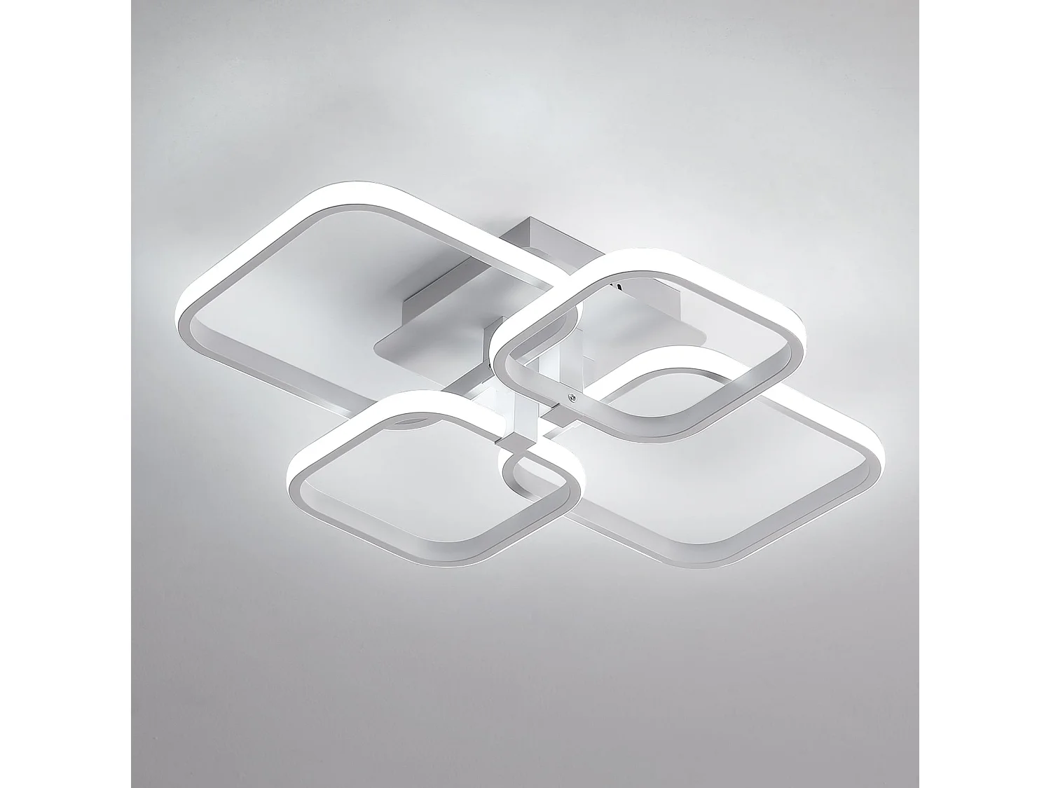 Plafonnier led, 58*46cm,blanc, moderne, 52w 4680lm, luminaire pour salon