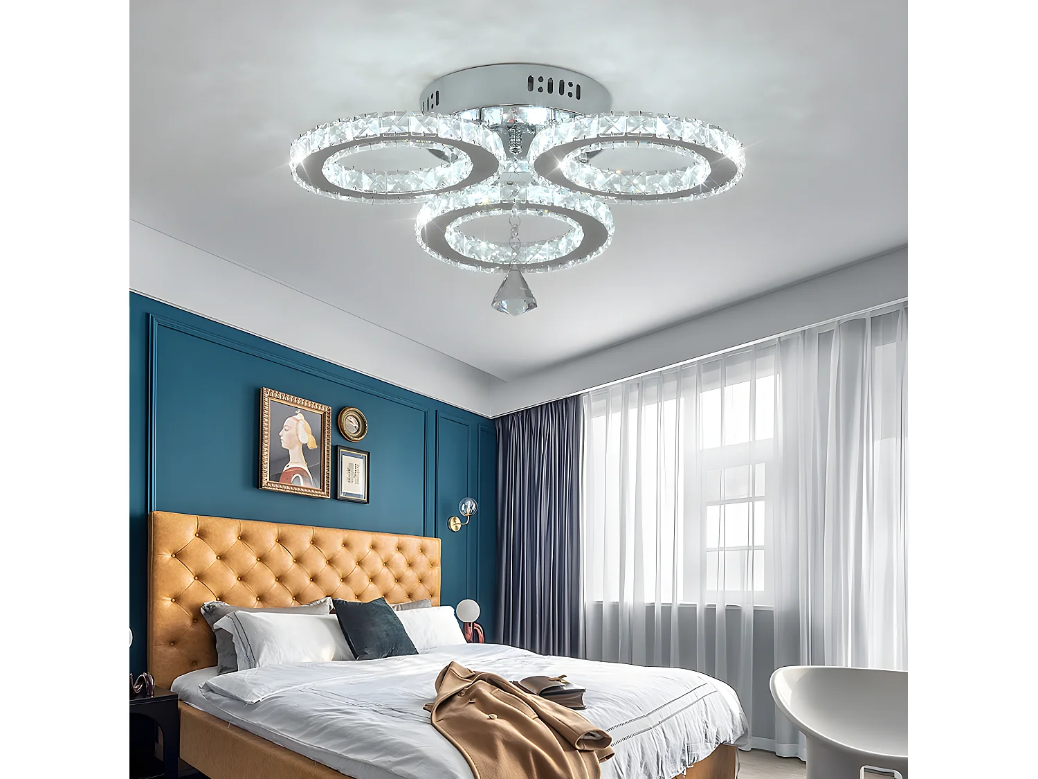 Moderne Kristall-LED-Deckenleuchte, 30 W 6000 K Diamantkristall-Kronleuchter, Designbeleuchtung