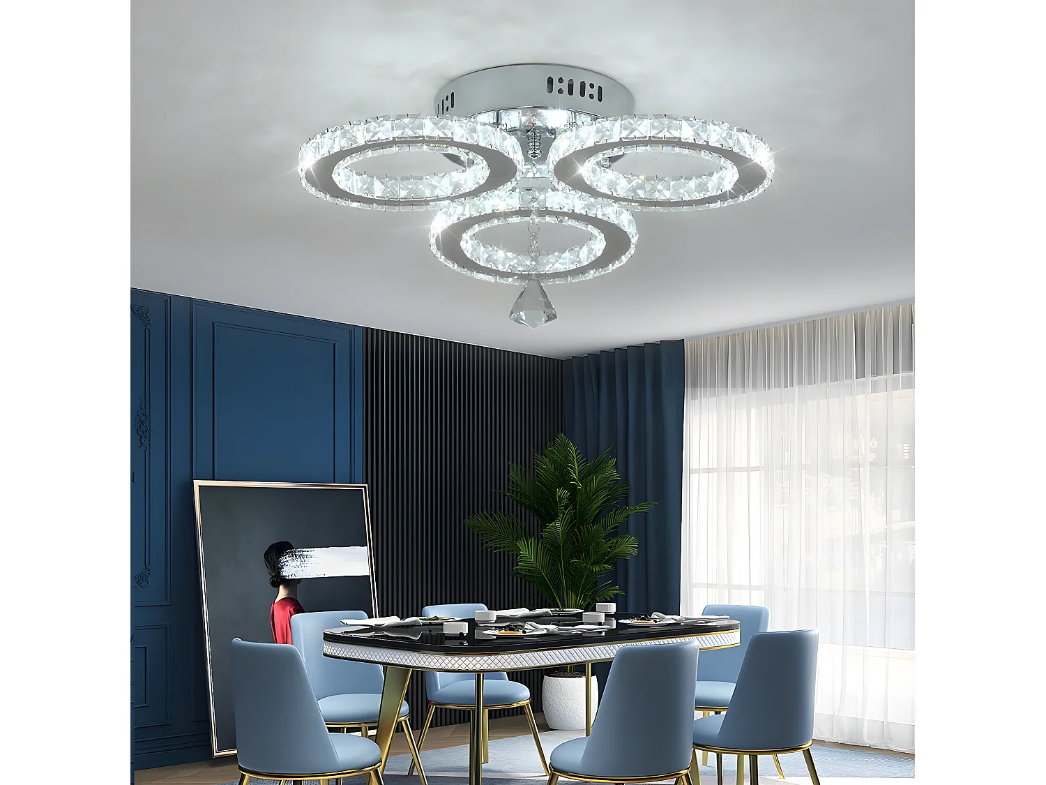 Moderne Kristall-LED-Deckenleuchte, 30 W 6000 K Diamantkristall-Kronleuchter, Designbeleuchtung