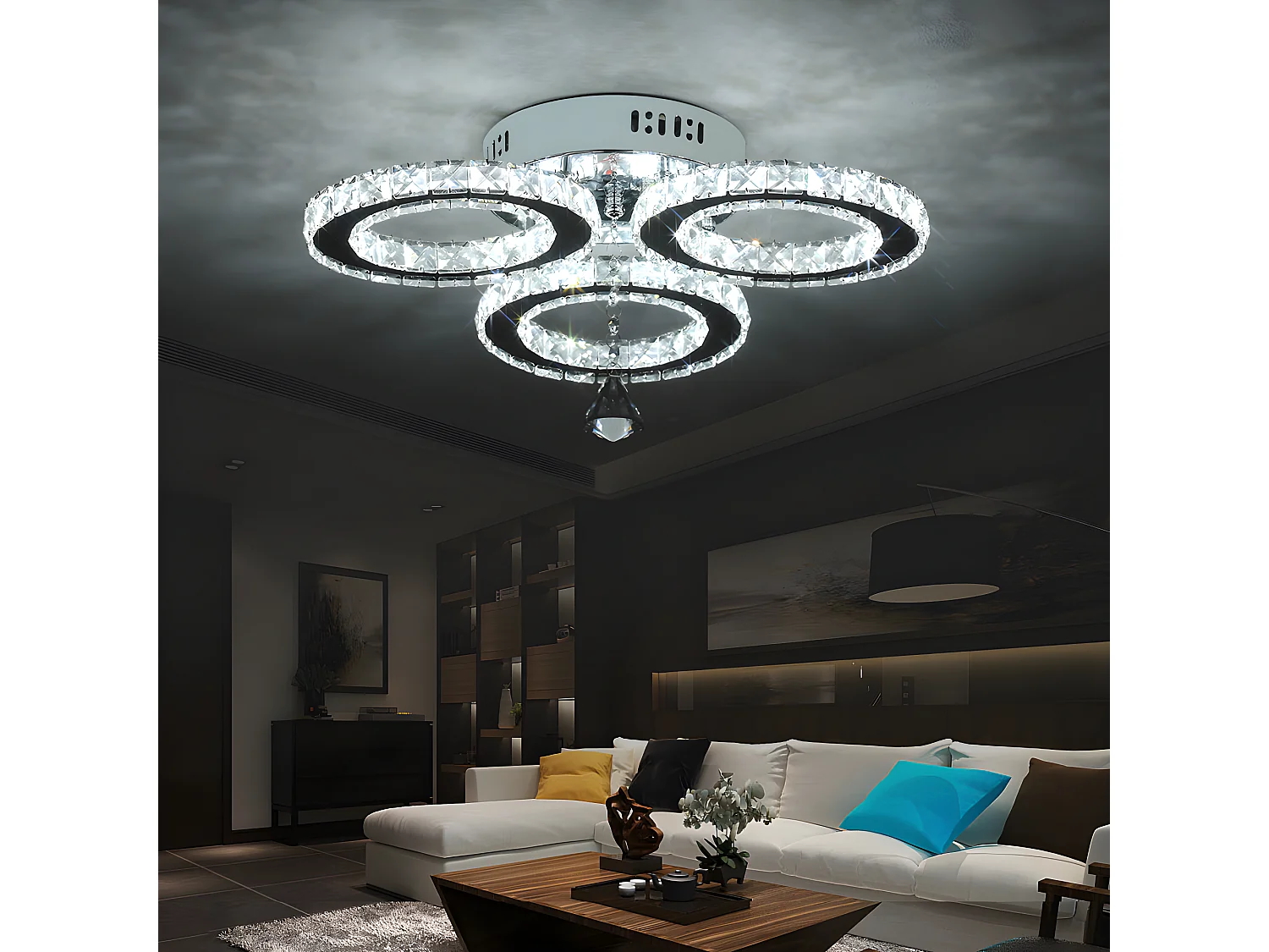 Moderne Kristall-LED-Deckenleuchte, 30 W 6000 K Diamantkristall-Kronleuchter, Designbeleuchtung