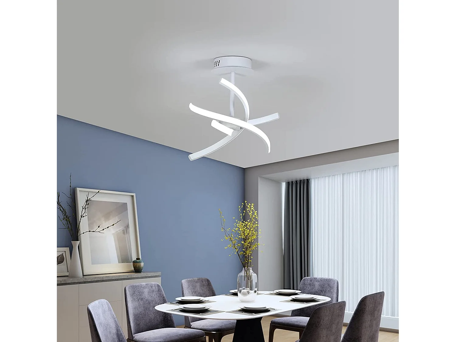 Plafonnier led moderne, 29*29*29cm, en aluminium, 26w 2925lm, lumière blanc