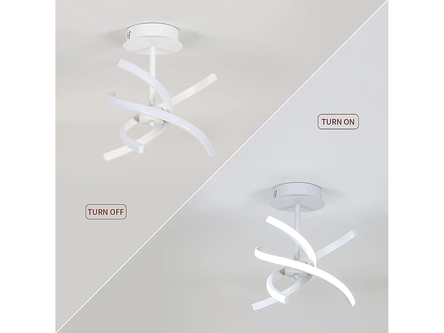 Modern LED -plafondlicht, 29*29*29cm, in aluminium, 26W 2925LM, wit licht