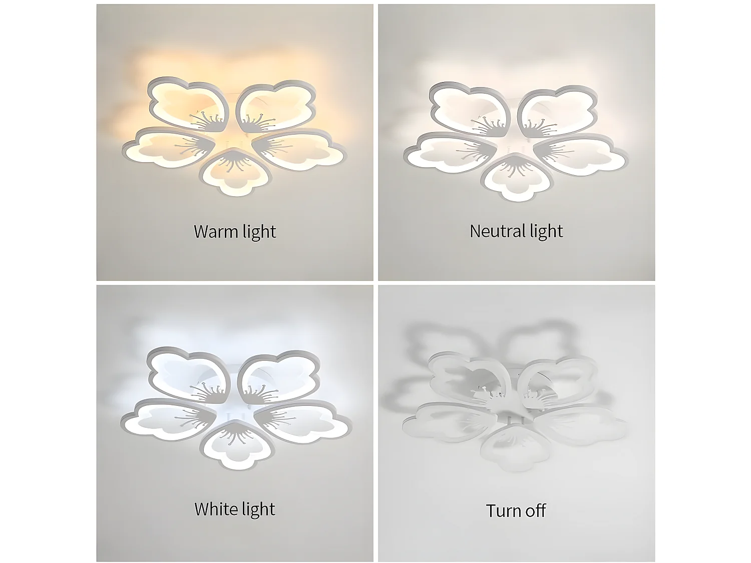 Plafonnier led moderne dimmable, blanc,  65 * 65 * 8cm,  avec télécommande 75w, 3000k-6500k