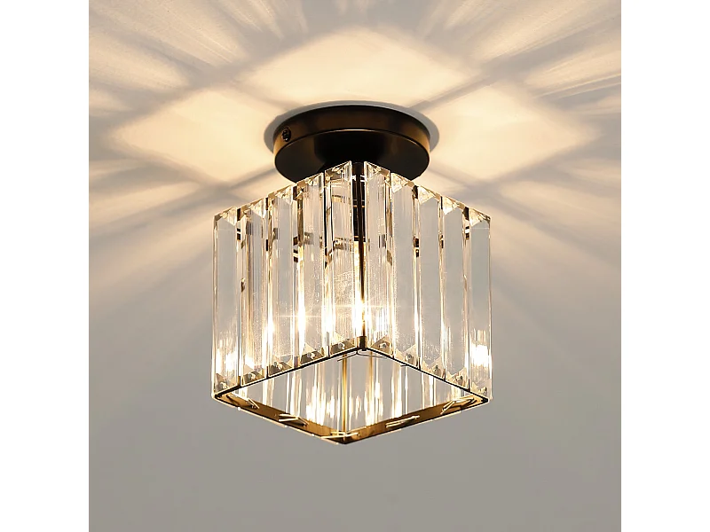 Mini plafonnier en cristal, lustre en cristal, 13*17cm, sans ampoules E27