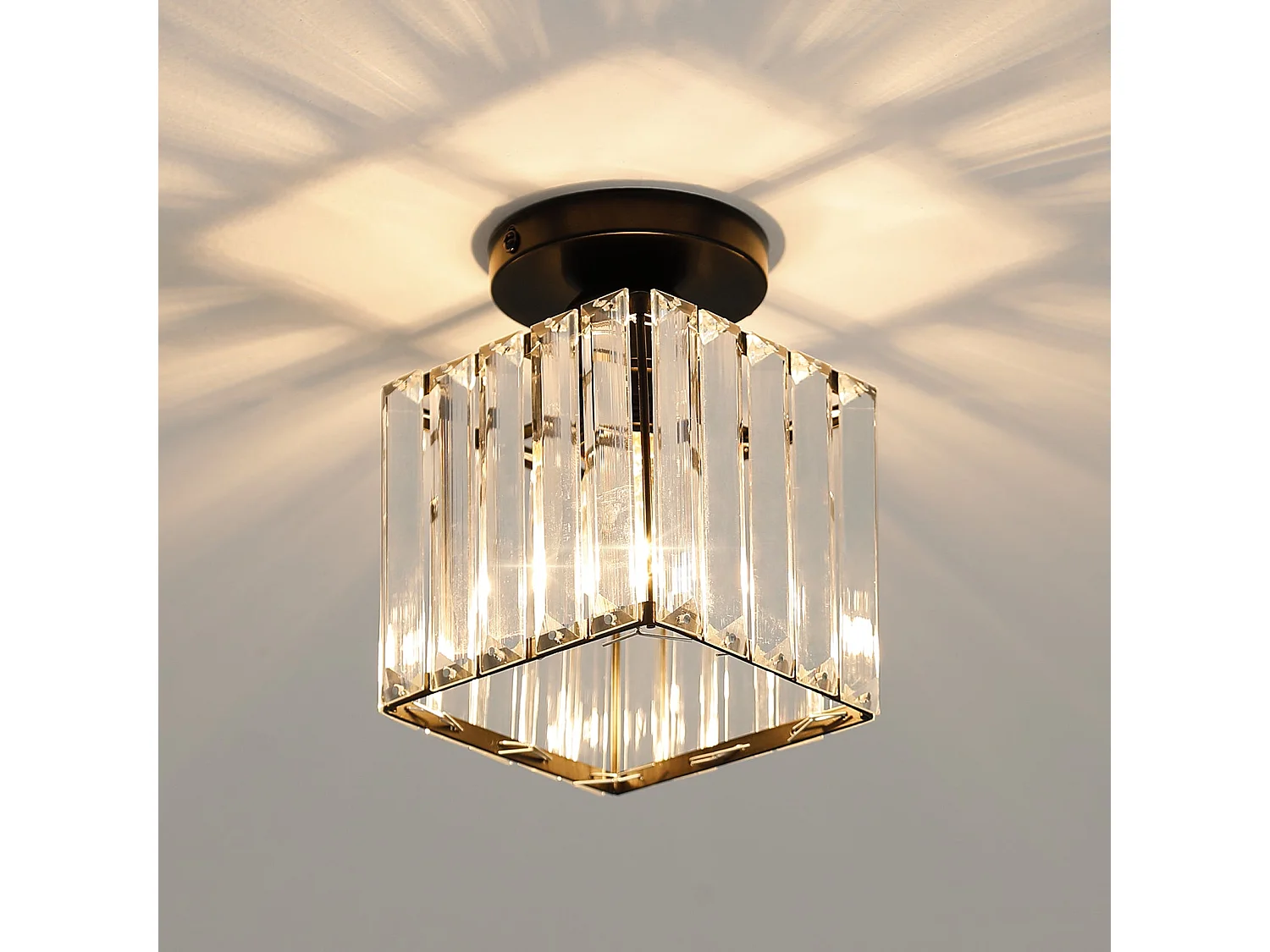 Mini plafonnier en cristal, lustre en cristal, 13*17cm, sans ampoules E27