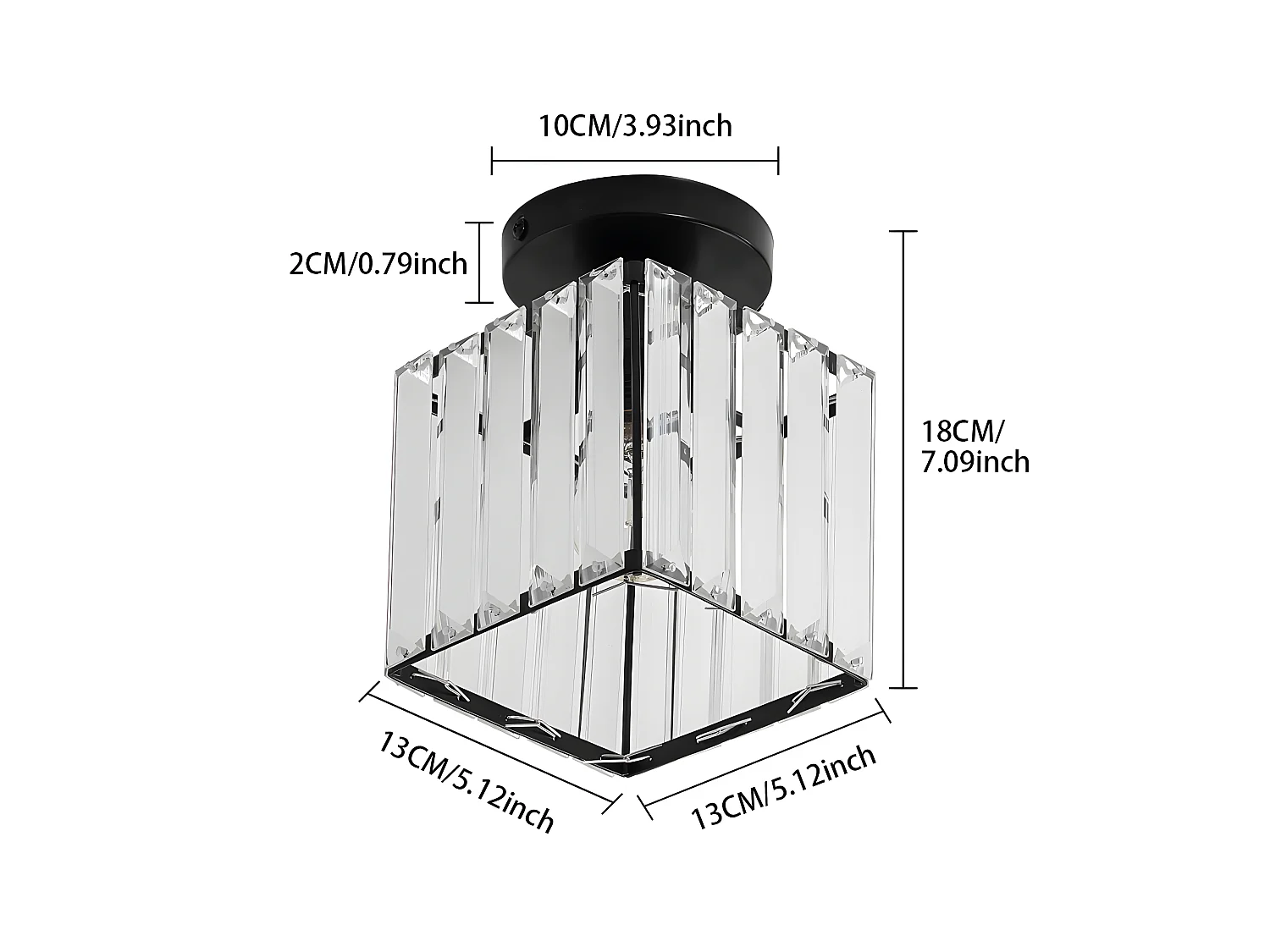 Mini plafonnier en cristal, lustre en cristal, 13*17cm, sans ampoules E27