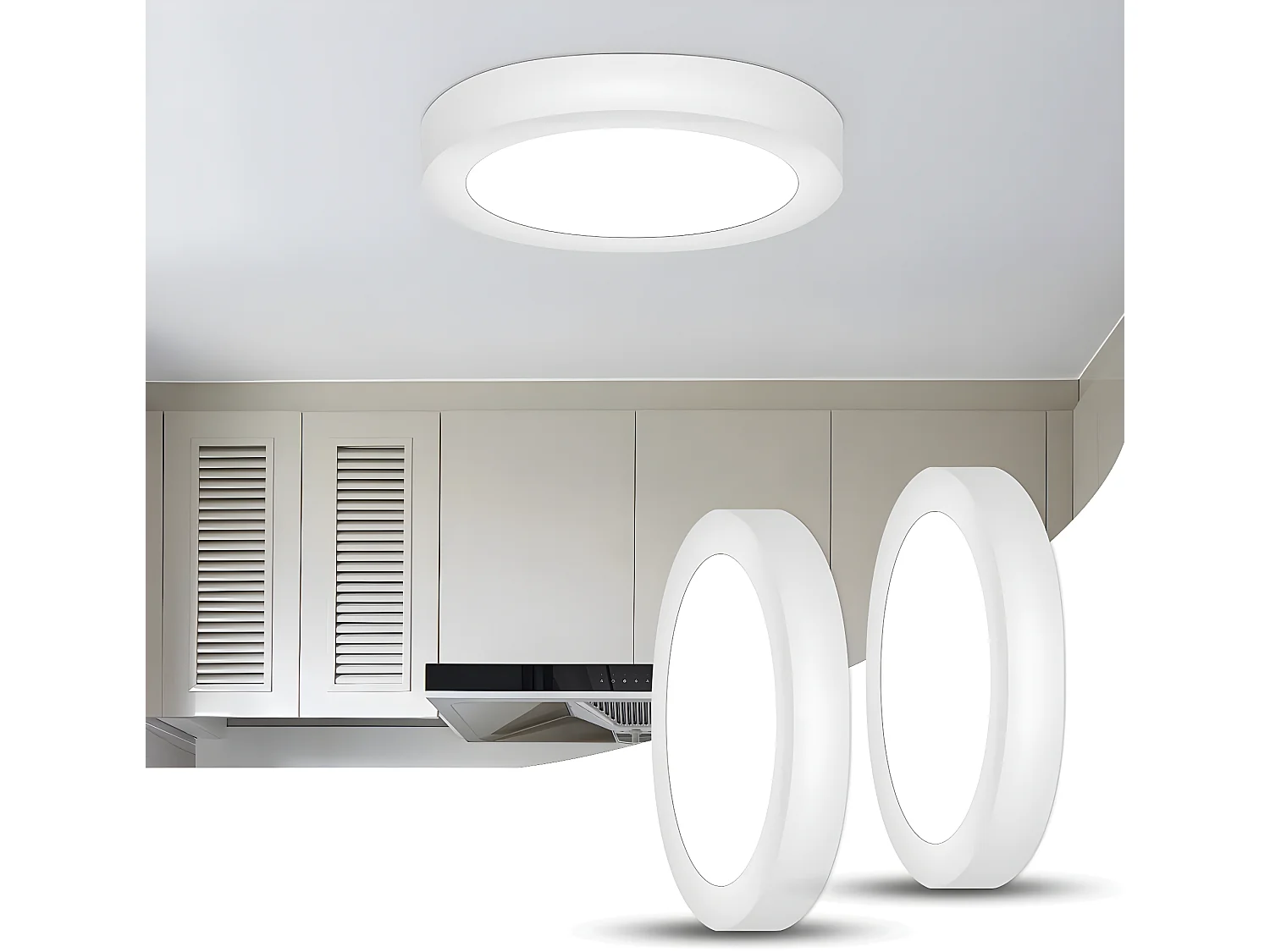 2pcs plafonnier led moderne, 12w 6000k blanc froid, 17*17*4cm