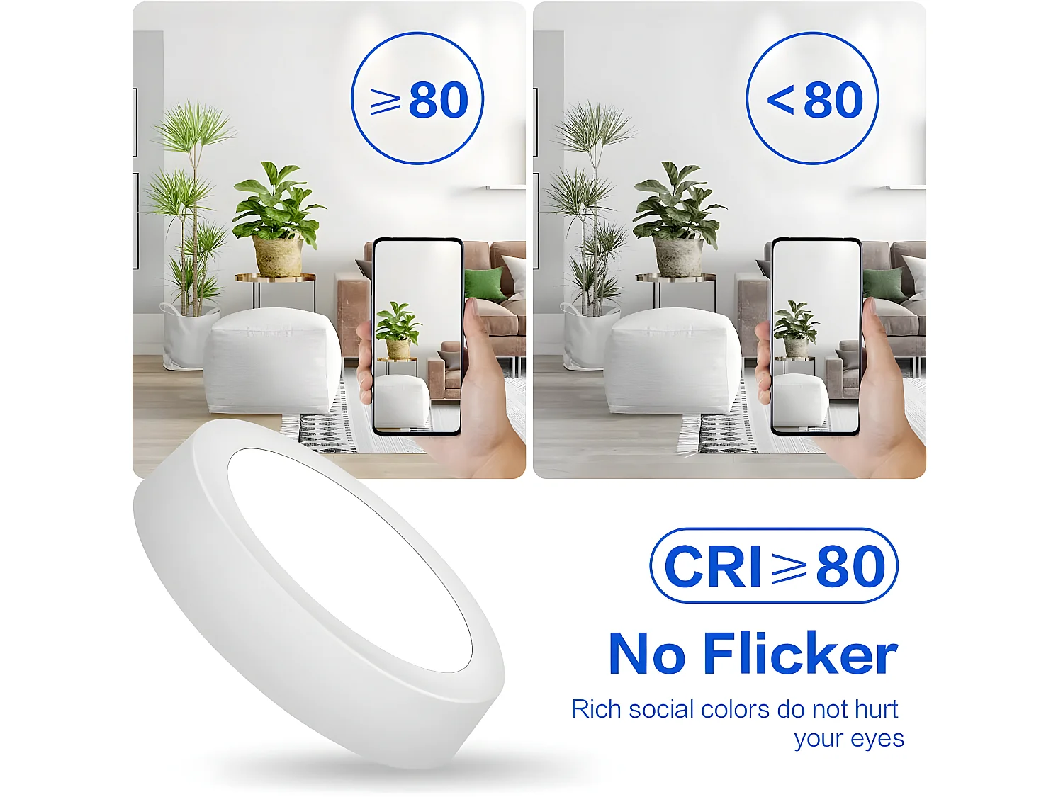 2pcs plafonnier led moderne, 12w 6000k blanc froid, 17*17*4cm