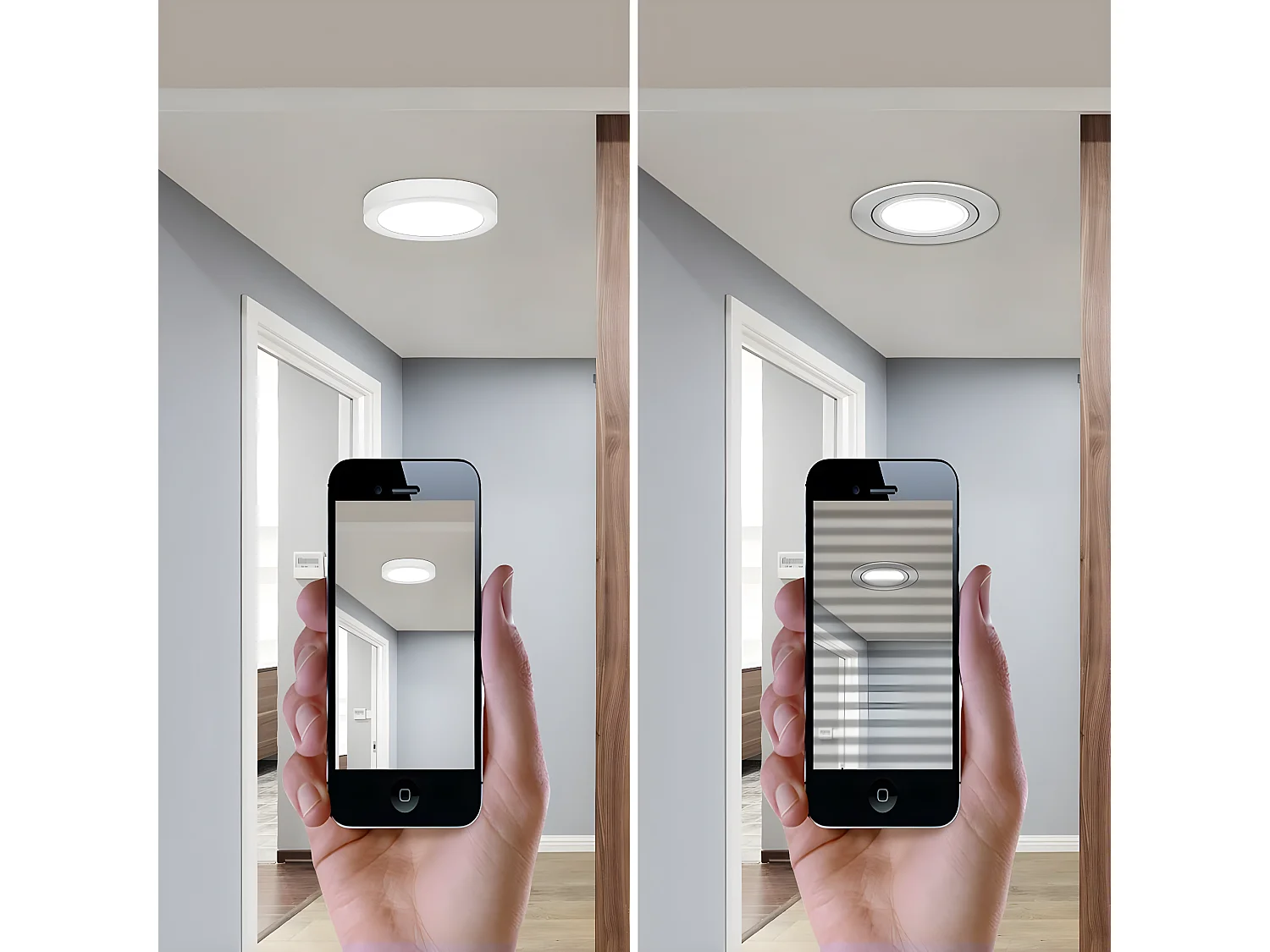 2pcs plafonnier led moderne, 12w 6000k blanc froid, 17*17*4cm