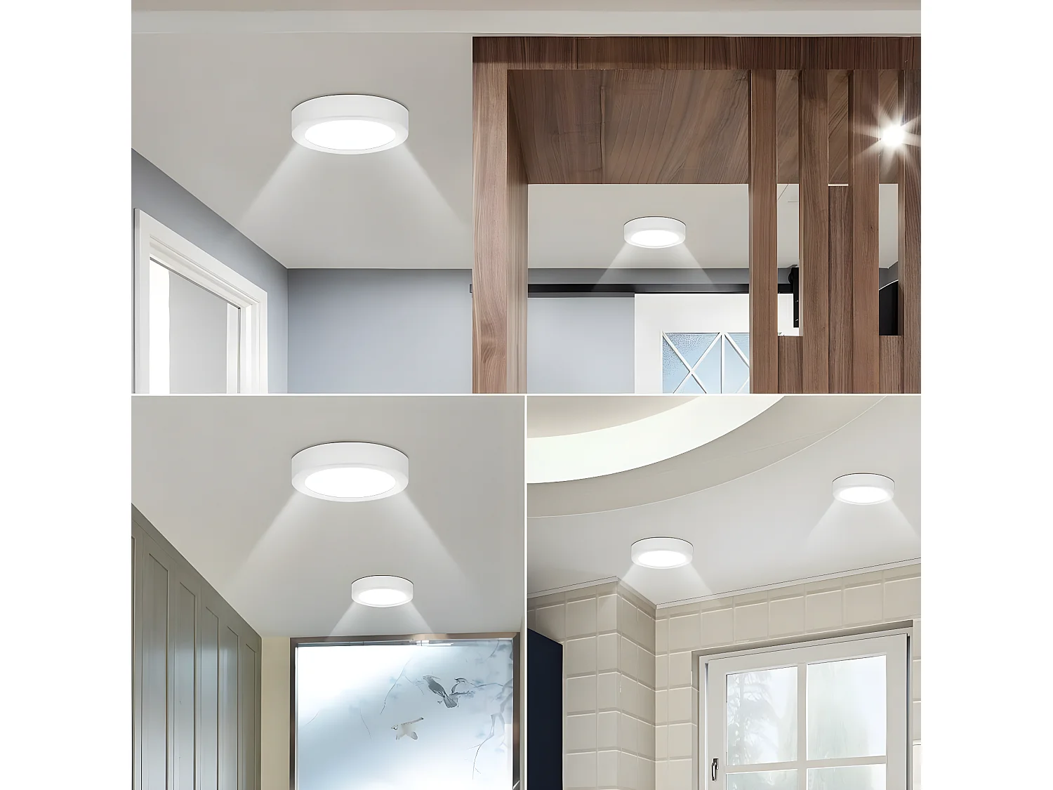 2pcs plafonnier led moderne, 12w 6000k blanc froid, 17*17*4cm