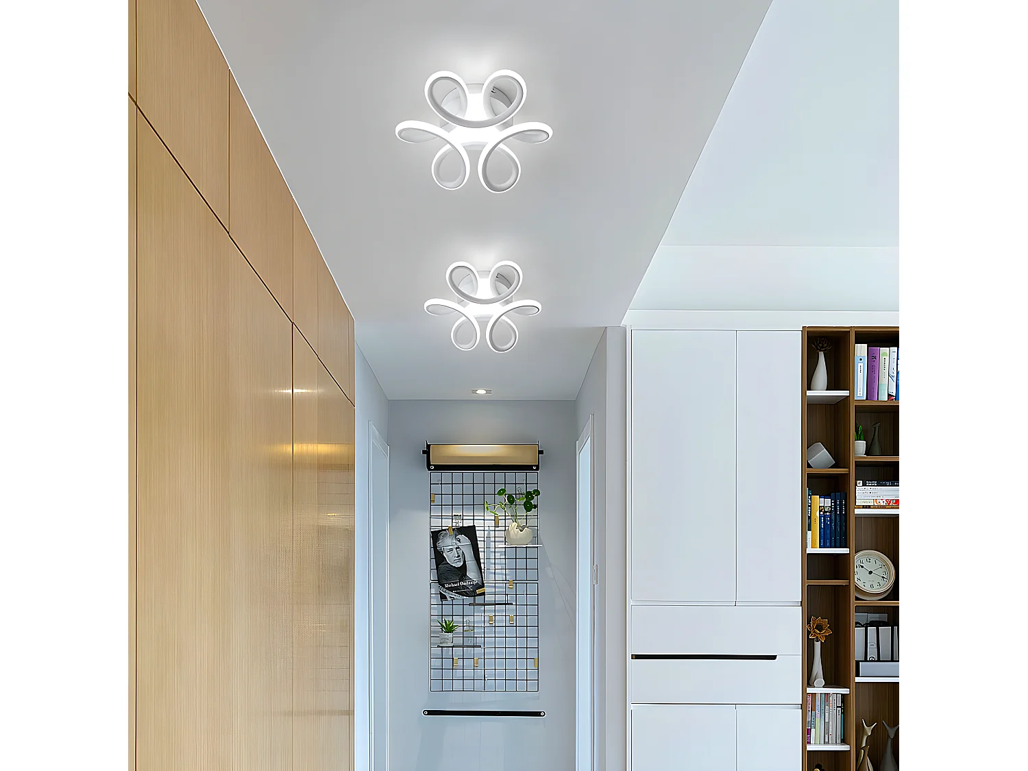 Plafonnier led 30w design courbé moderne, 24*5cm, blanc froid,26W