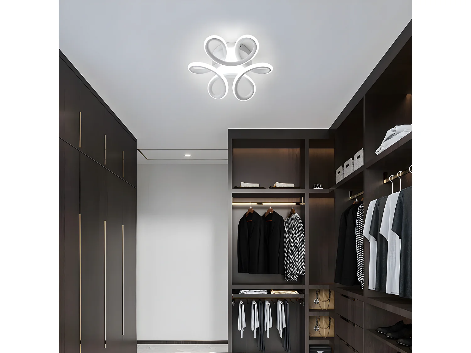 Plafonnier led 30w design courbé moderne, 24*5cm, blanc froid,26W