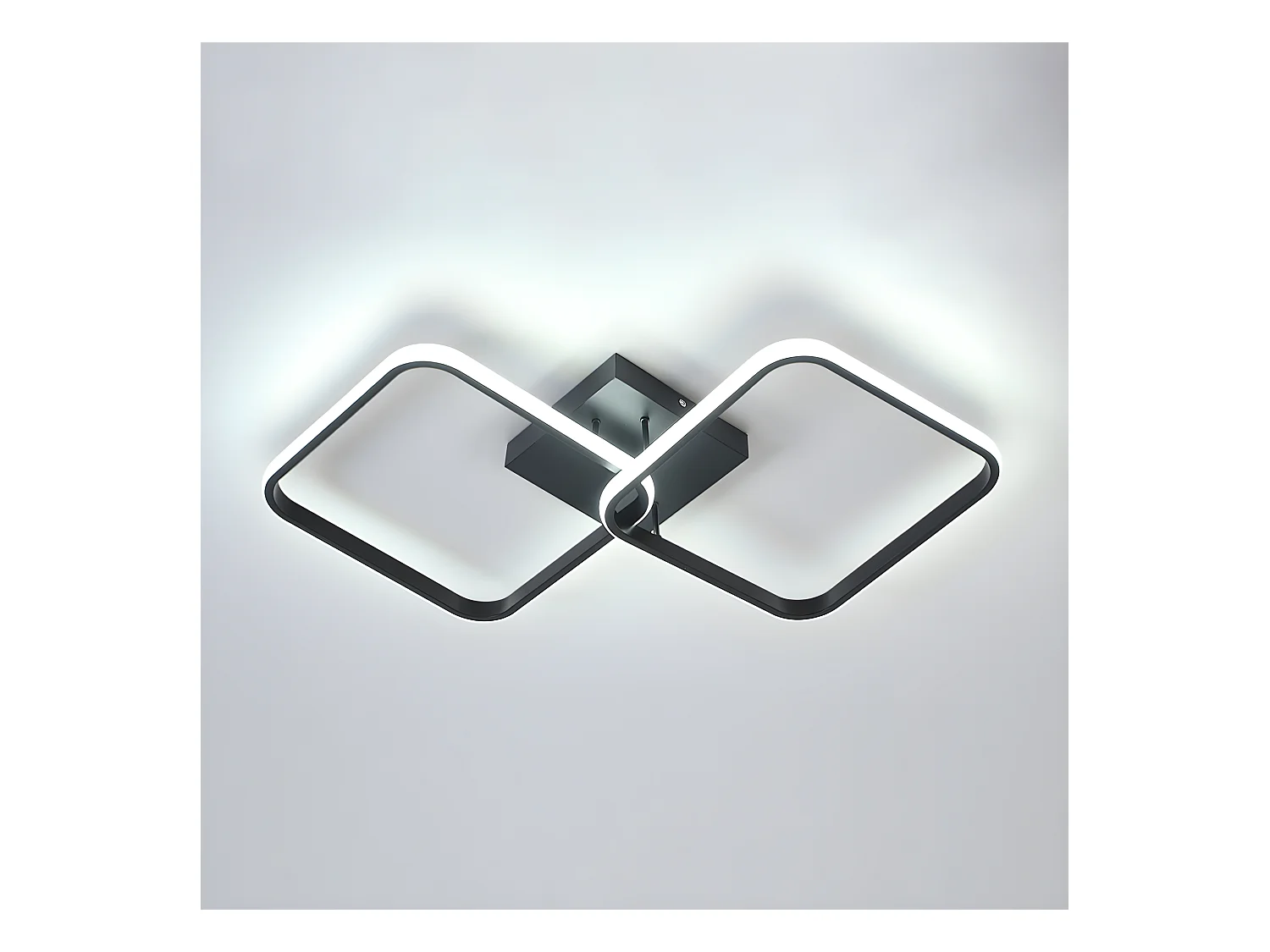 Modern Square LED -plafondlicht, zwart, 69*37*10 cm, in acryl, 42 W vierkante kroonluchters voor koken