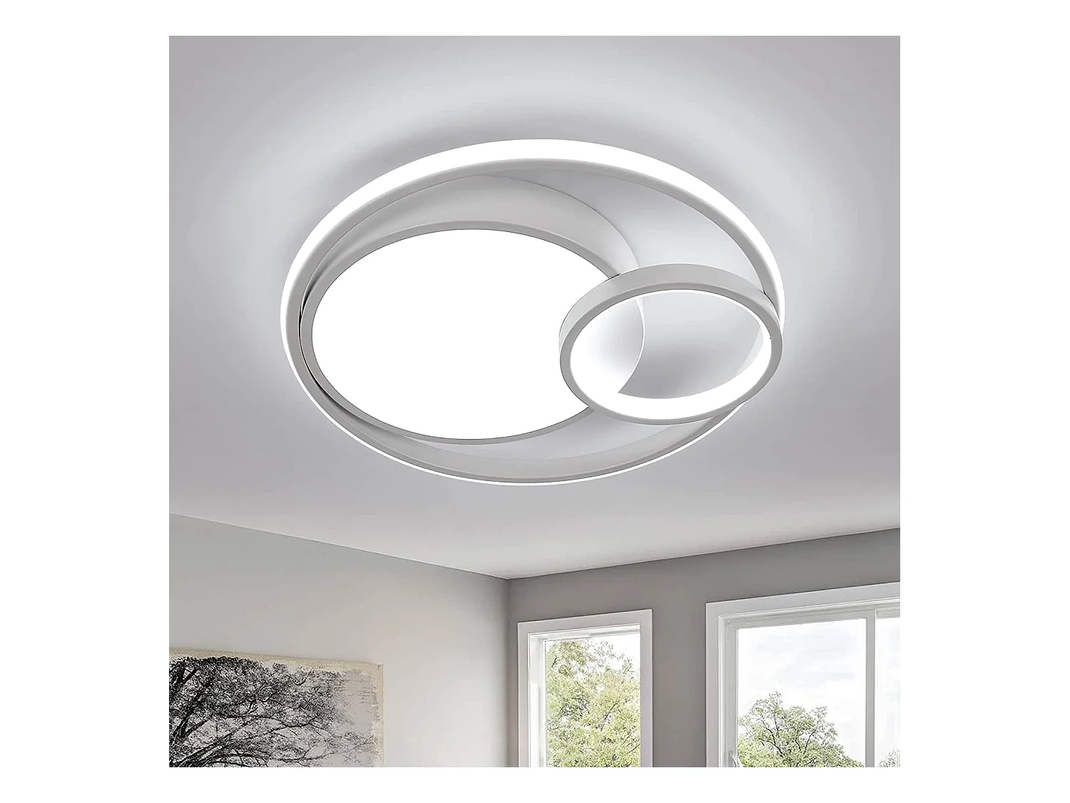 LED -plafondlicht 50W 5600lm Modern, 40 * 40 * 7cm, wit, koud wit licht