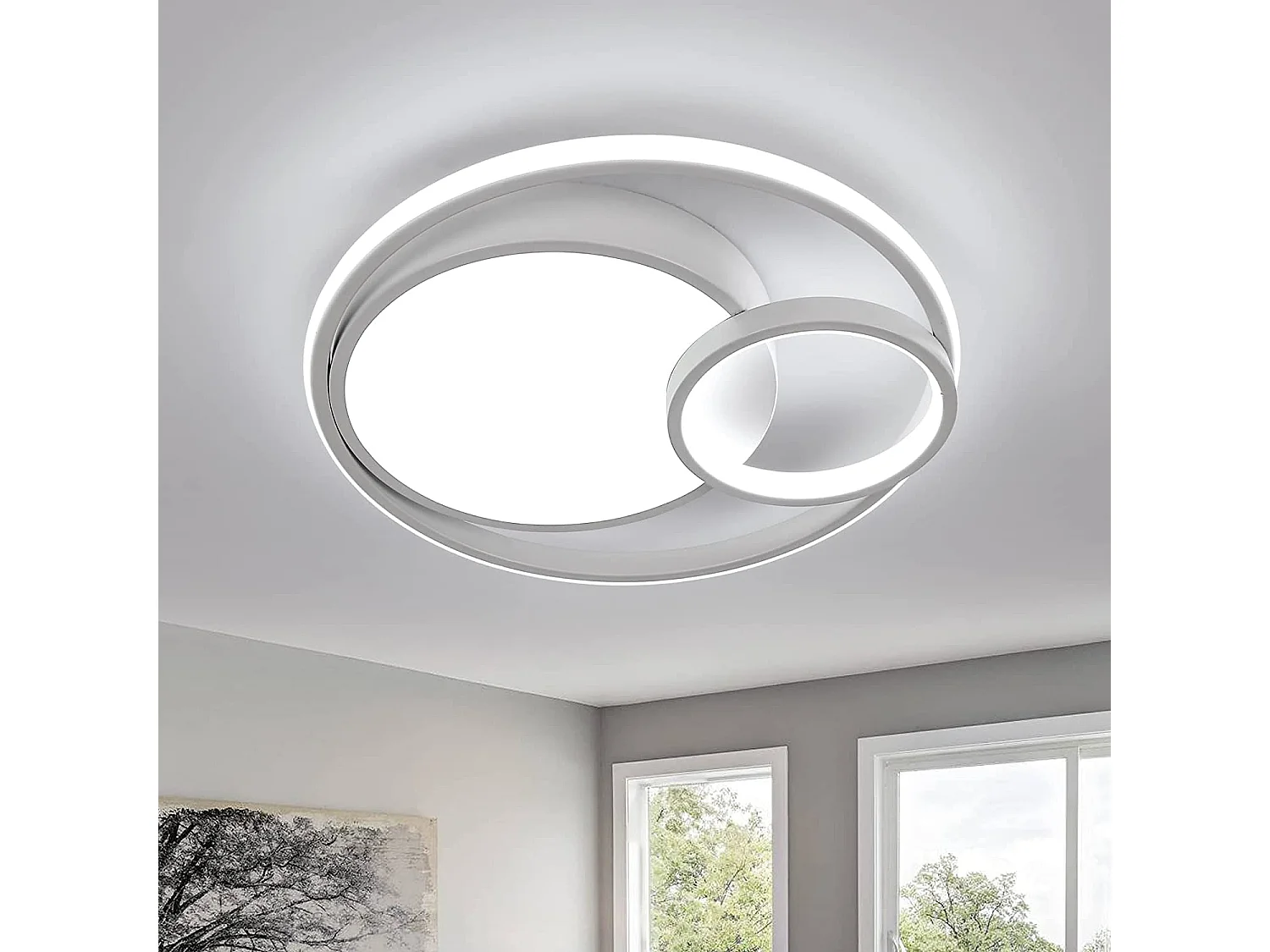 LED -plafondlicht 50W 5600lm Modern, 40 * 40 * 7cm, wit, koud wit licht
