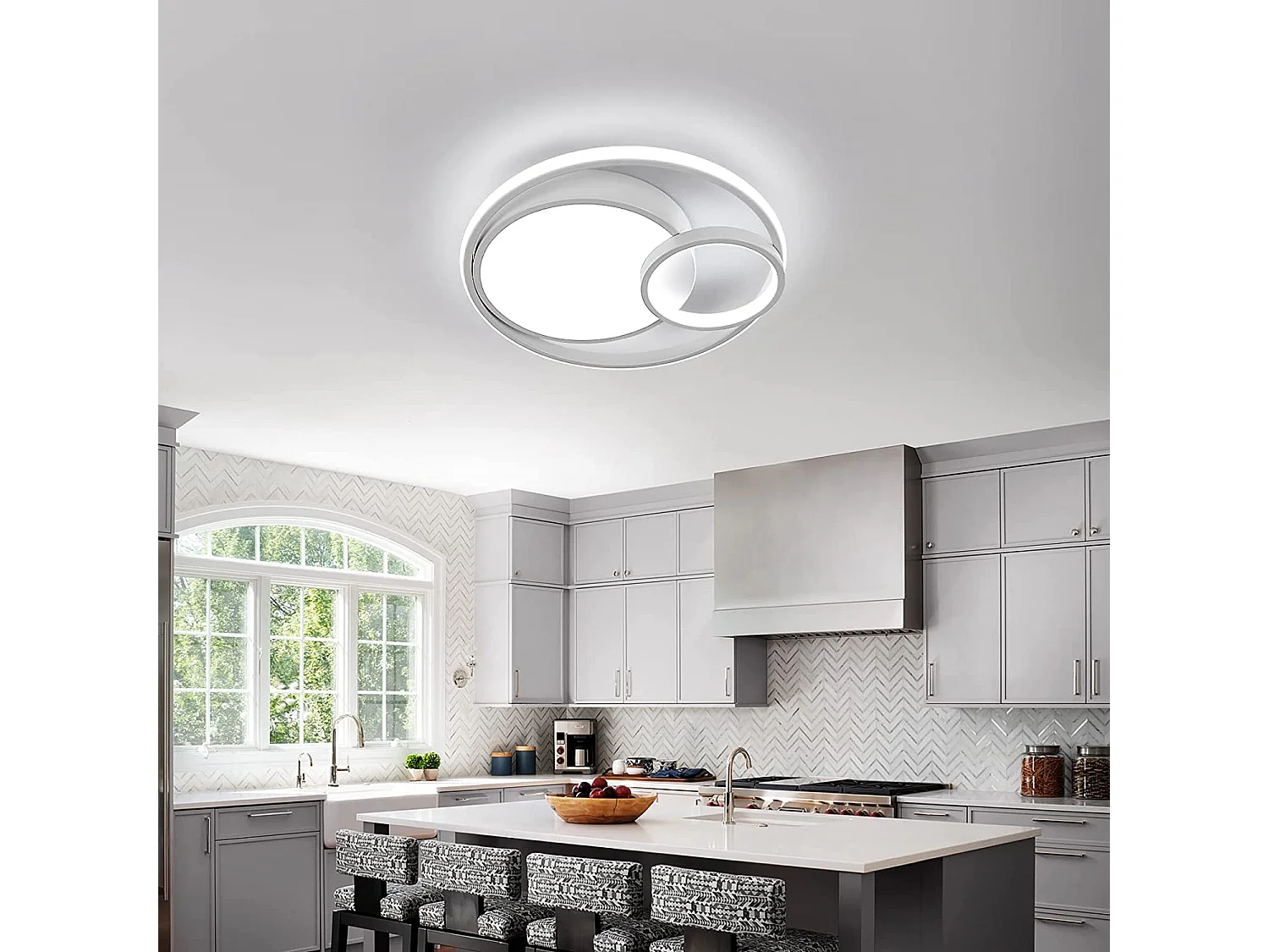 LED -plafondlicht 50W 5600lm Modern, 40 * 40 * 7cm, wit, koud wit licht