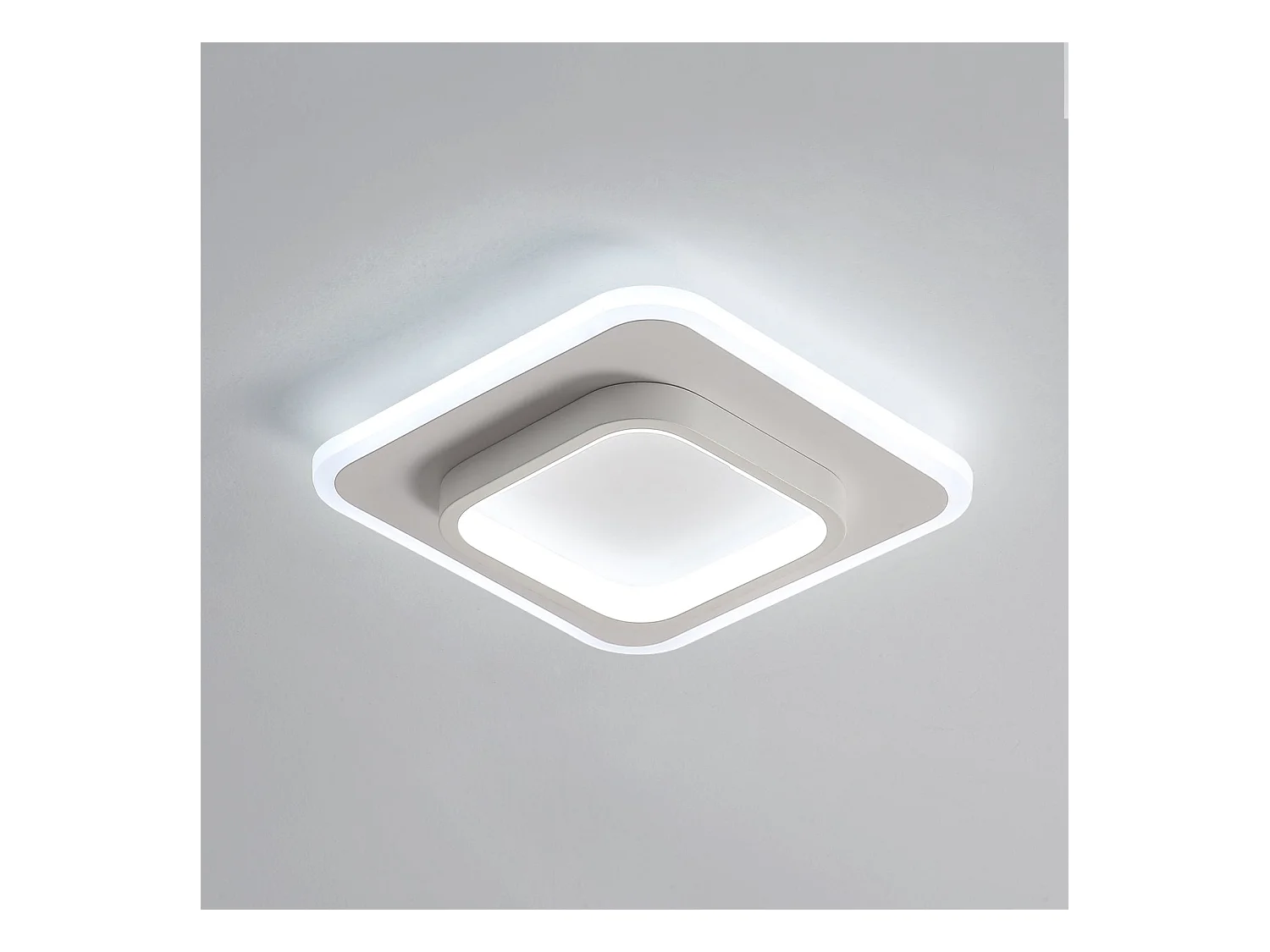 Plafonnier led moderne, lampe de plafond carré mode en acrylique 24w, diamètre 24cm