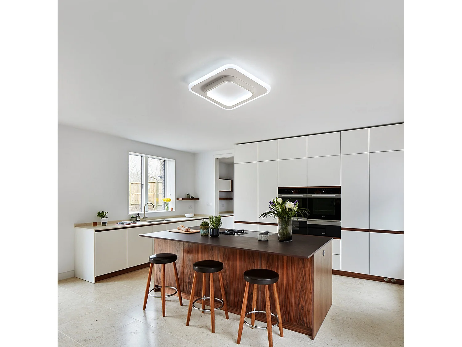 Moderna lampada a soffitto a LED, modalità lampada a soffitto quadrata in acrilico da 24 W, diametro 24 cm