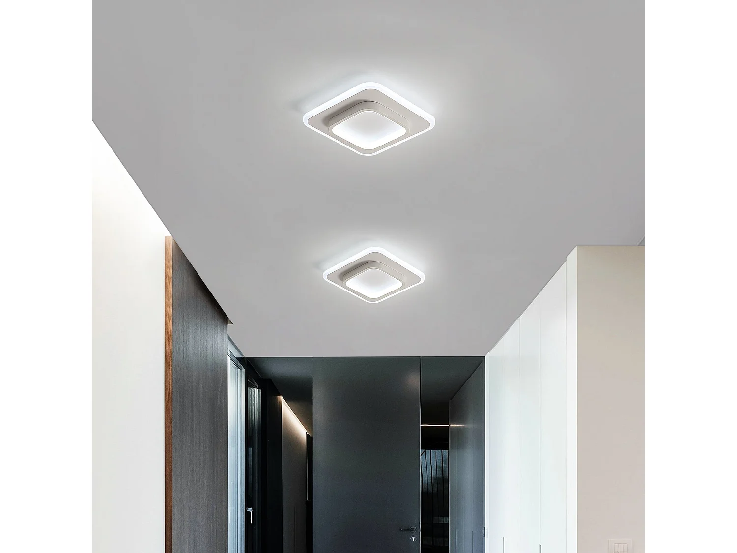Moderna lampada a soffitto a LED, modalità lampada a soffitto quadrata in acrilico da 24 W, diametro 24 cm